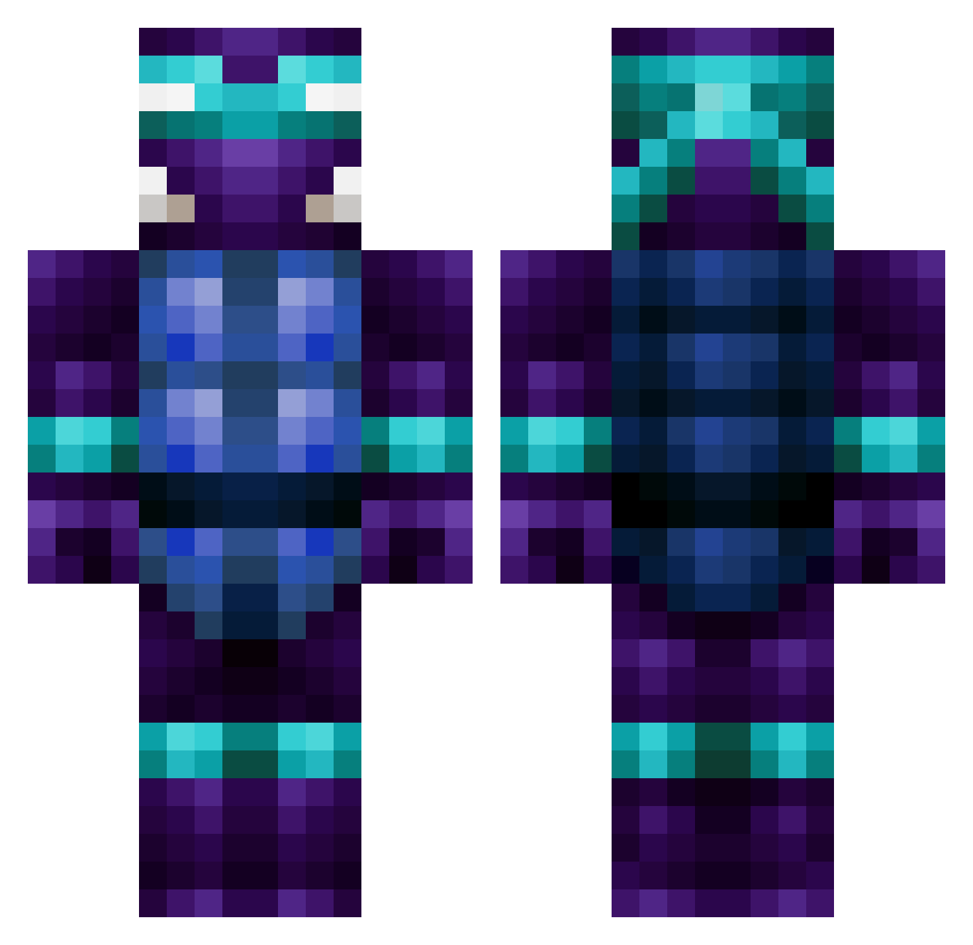 Kasztan1337 Minecraft skin, front and back view