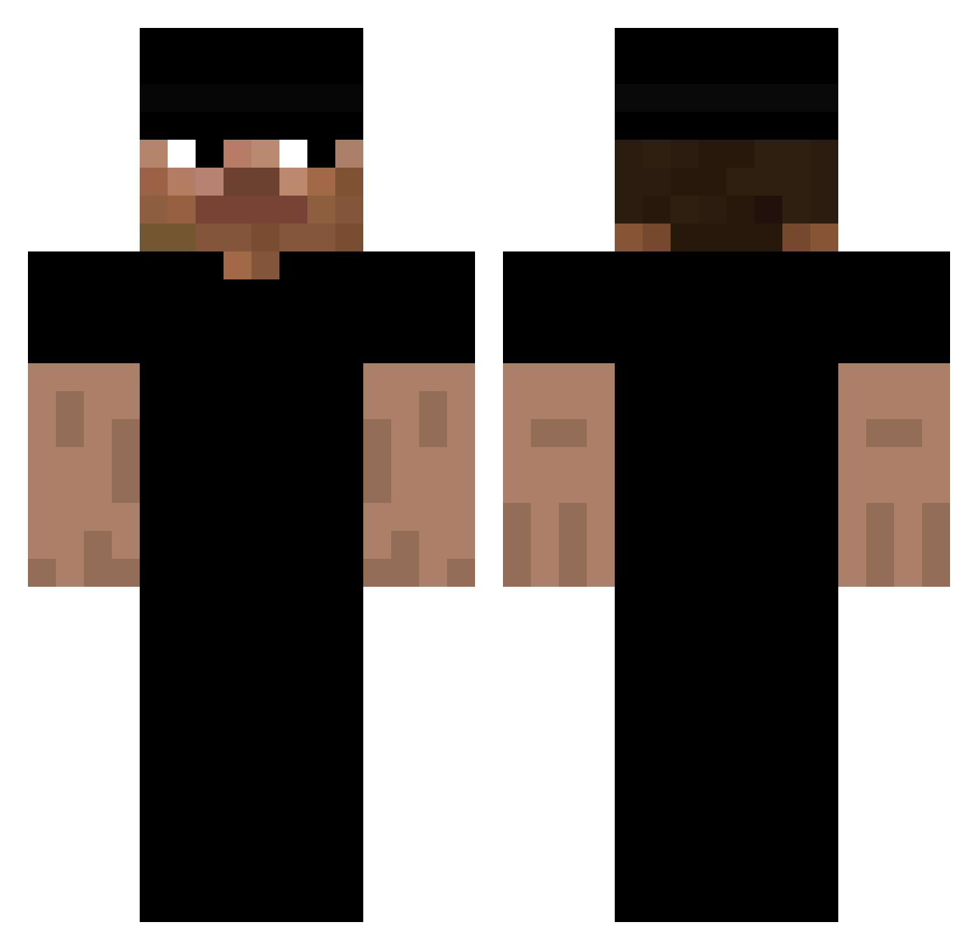 w4xic Minecraft skin, front and back view