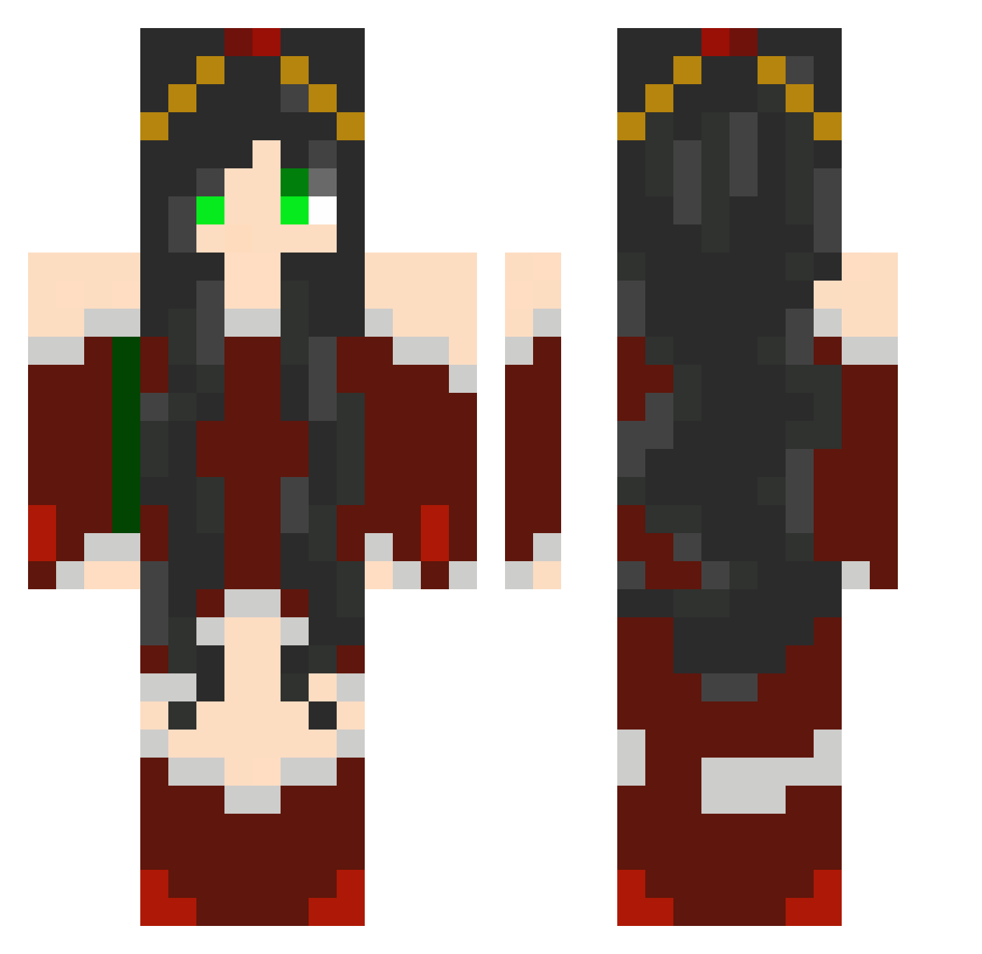ApplepieWho Minecraft skin, front and back view