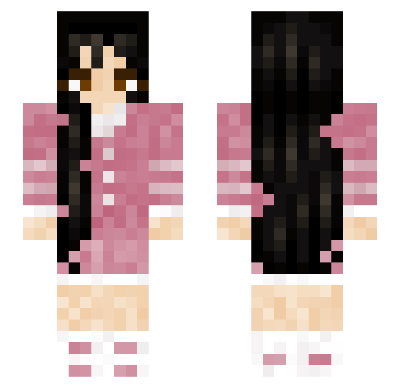 sricrates Minecraft skin, front and back view
