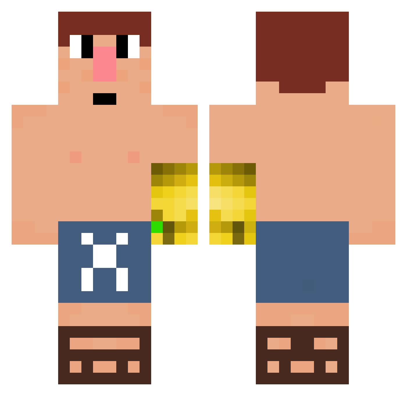 J00SE Minecraft skin, front and back view