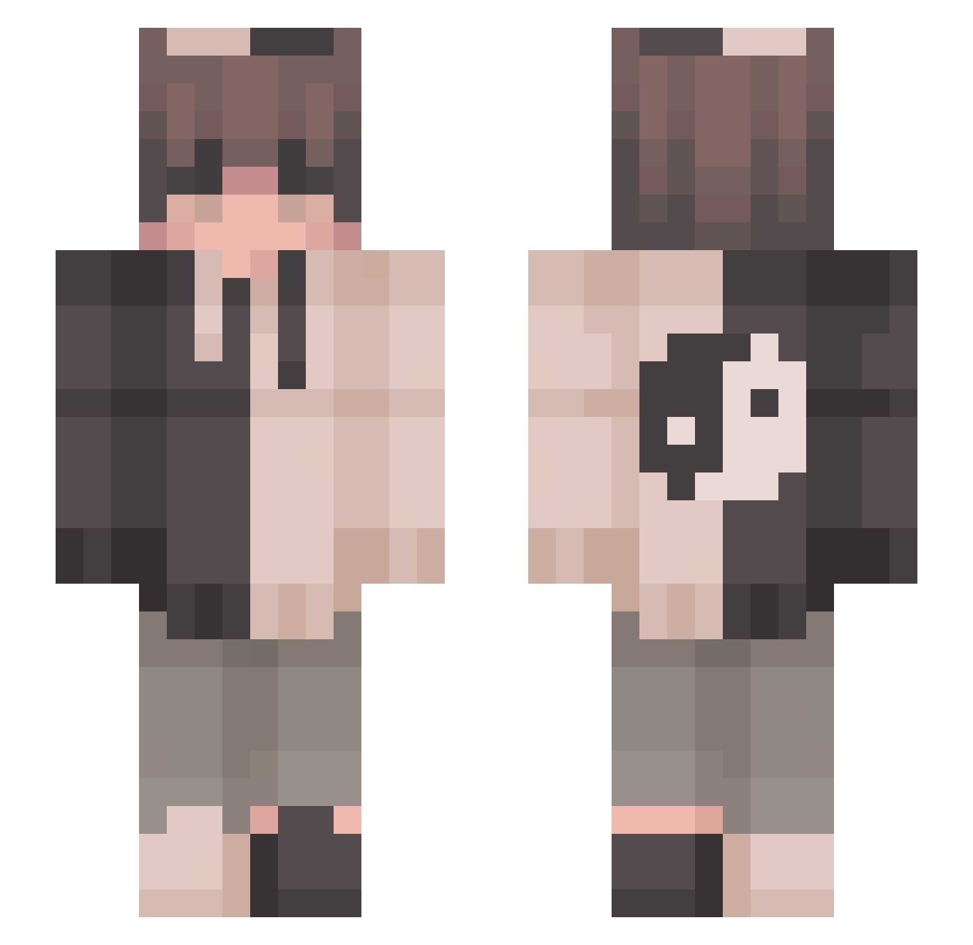 Astaelin Minecraft skin, front and back view