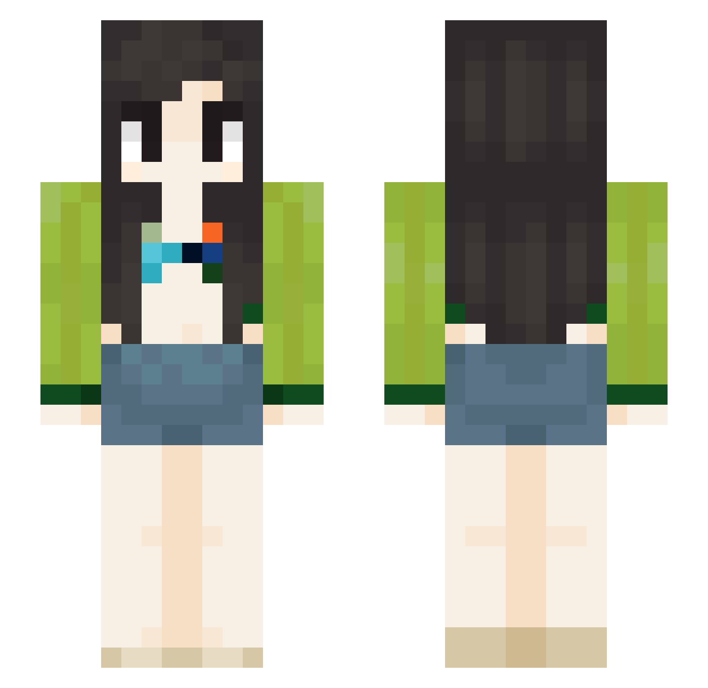 zzzyryu Minecraft skin, front and back view