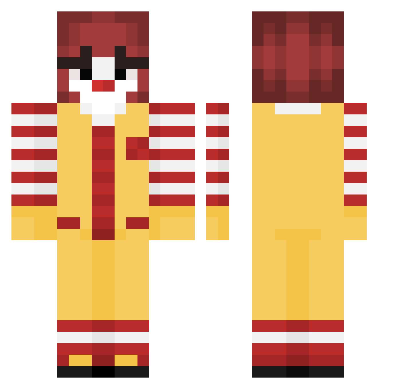 Boswellian Minecraft skin, front and back view