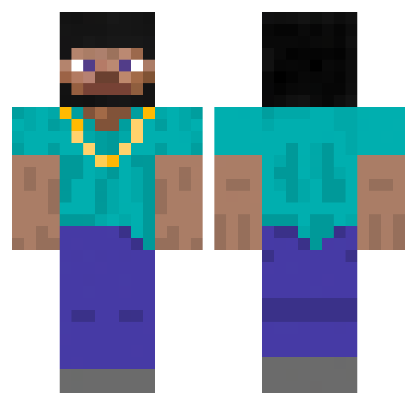 Shadxwww Minecraft skin, front and back view