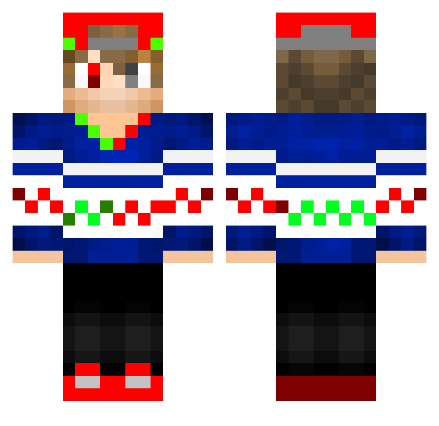 Revolt Minecraft skin, front and back view