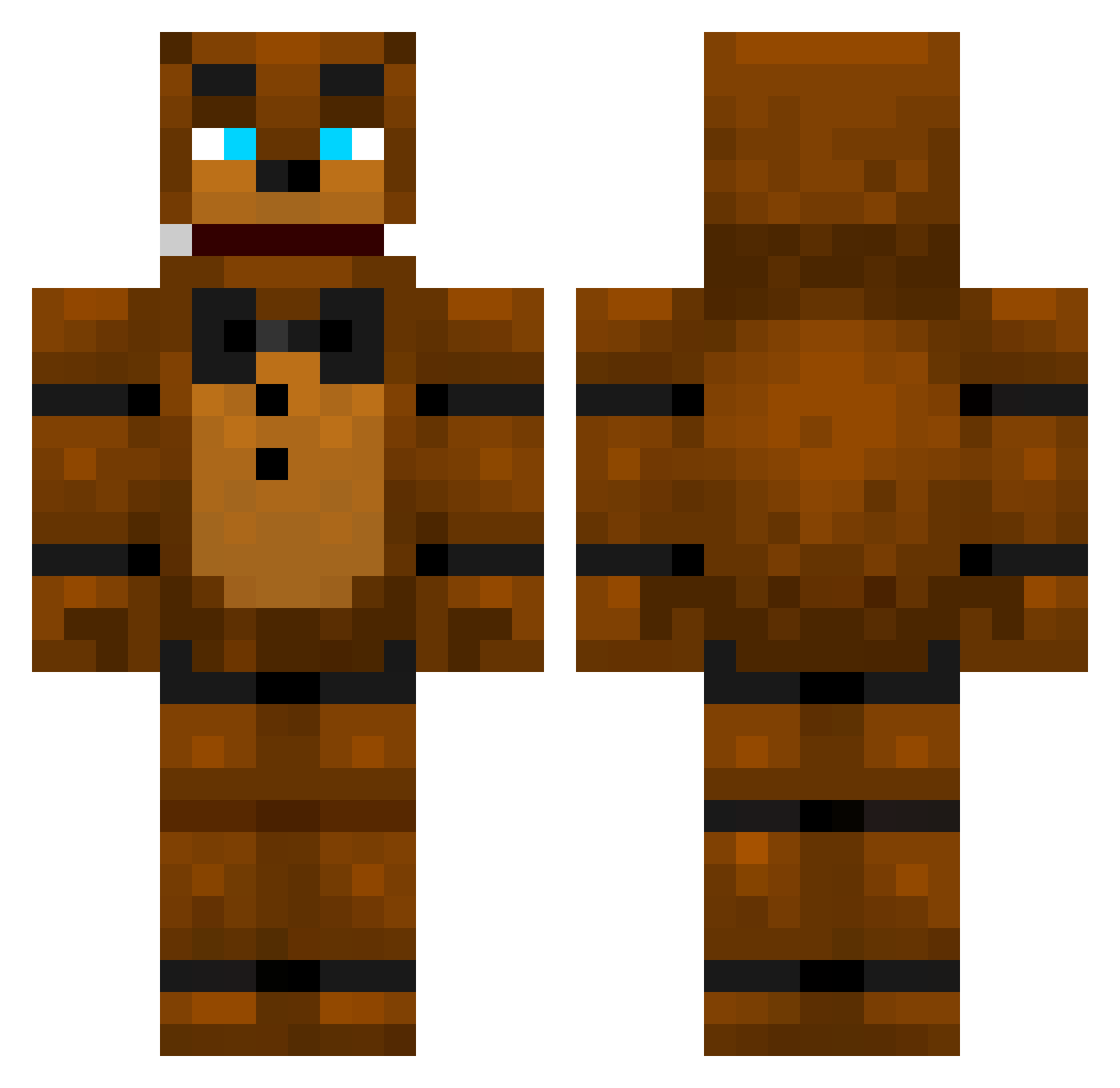 Axronxmx Minecraft skin, front and back view