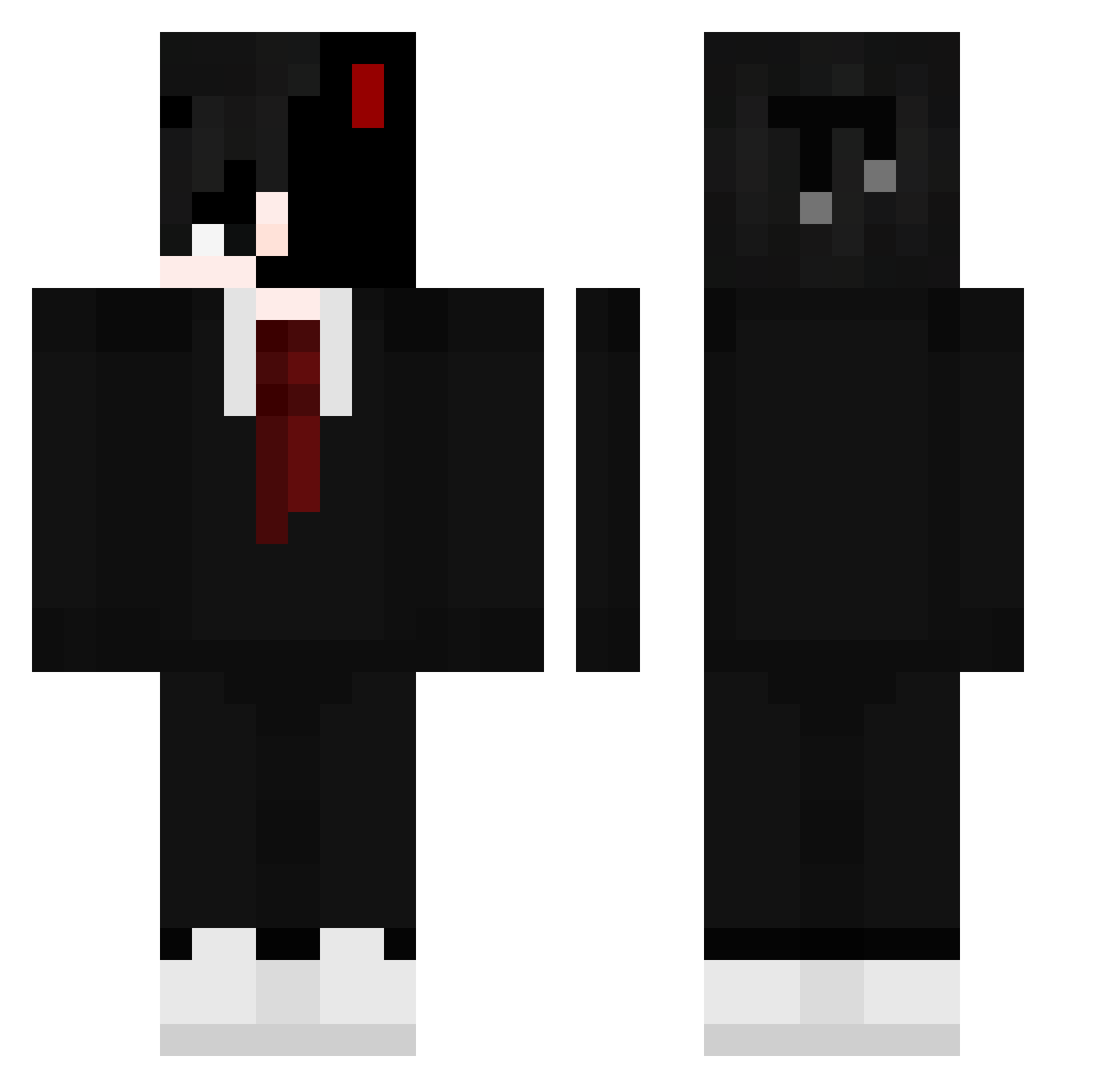 whiteboyed Minecraft skin, front and back view