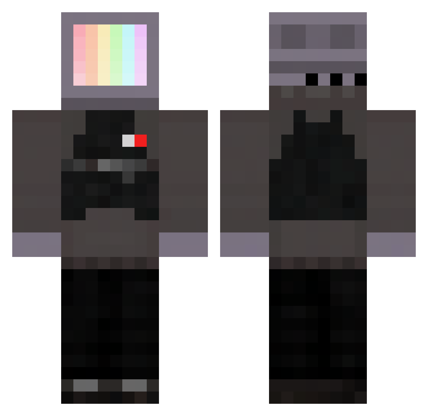 Socksaa Minecraft skin, front and back view