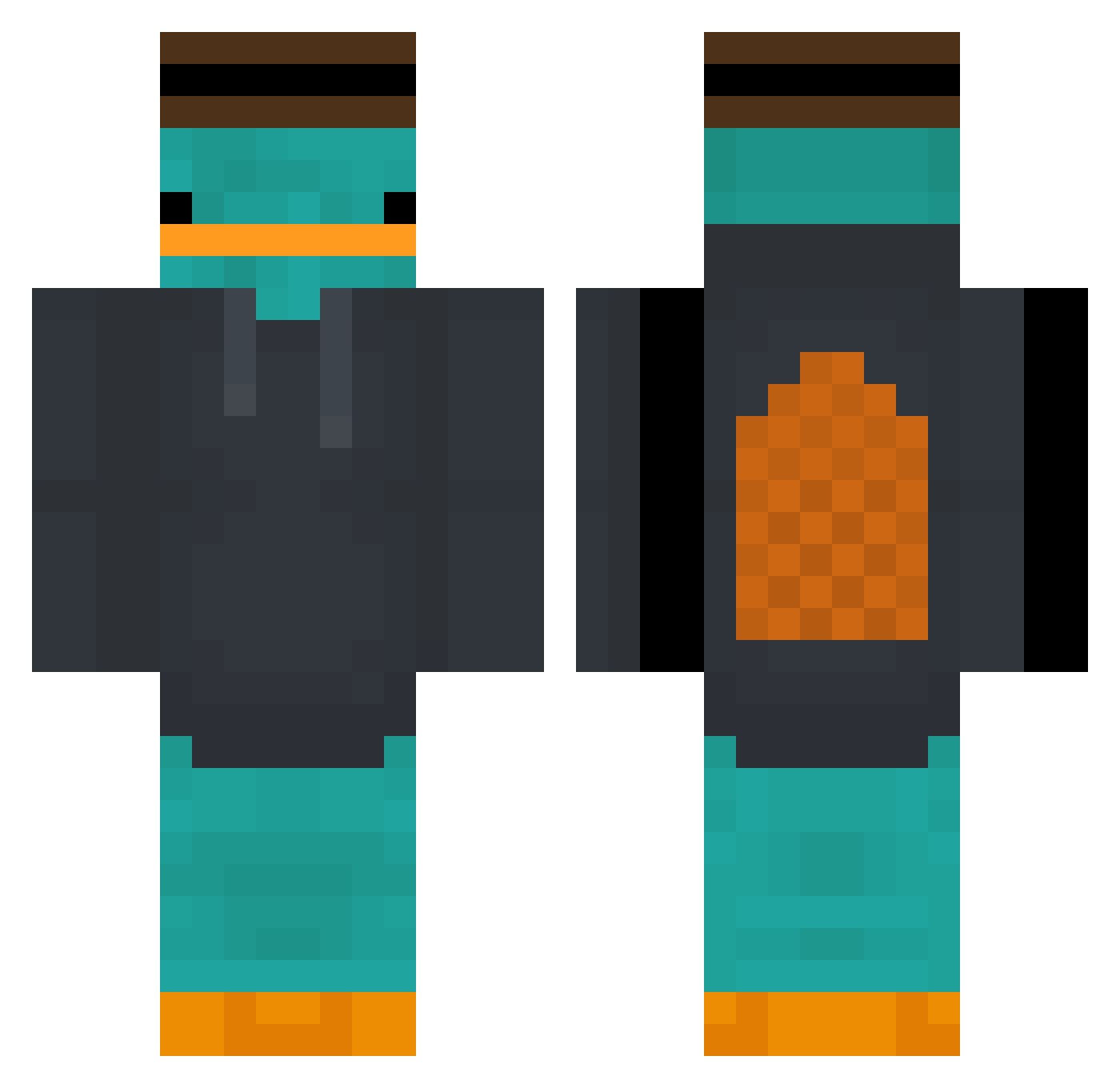romarius Minecraft skin, front and back view