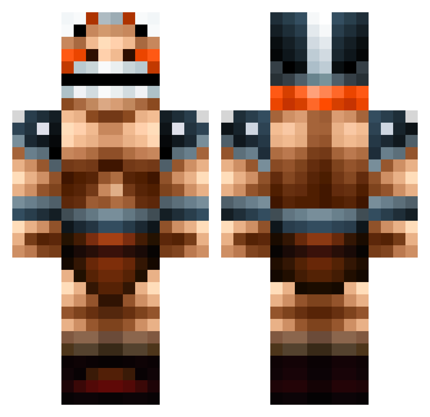 RALLYturken Minecraft skin, front and back view