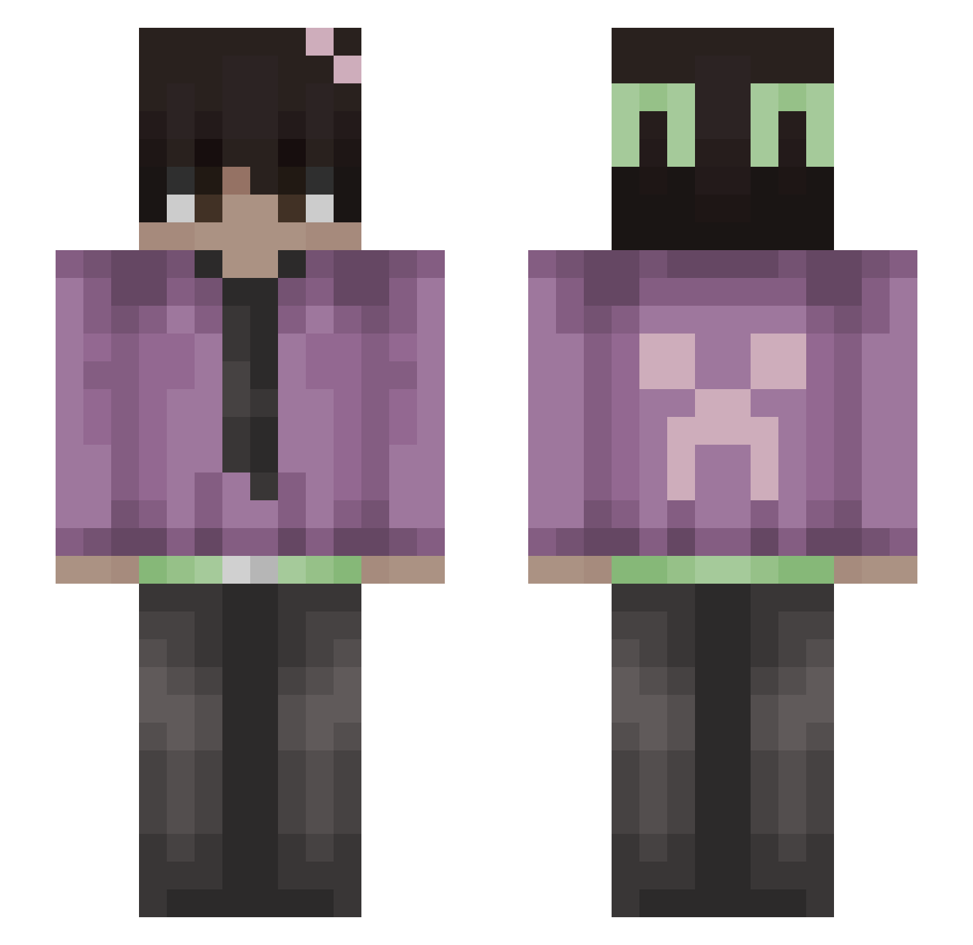 sheluvjayy Minecraft skin, front and back view