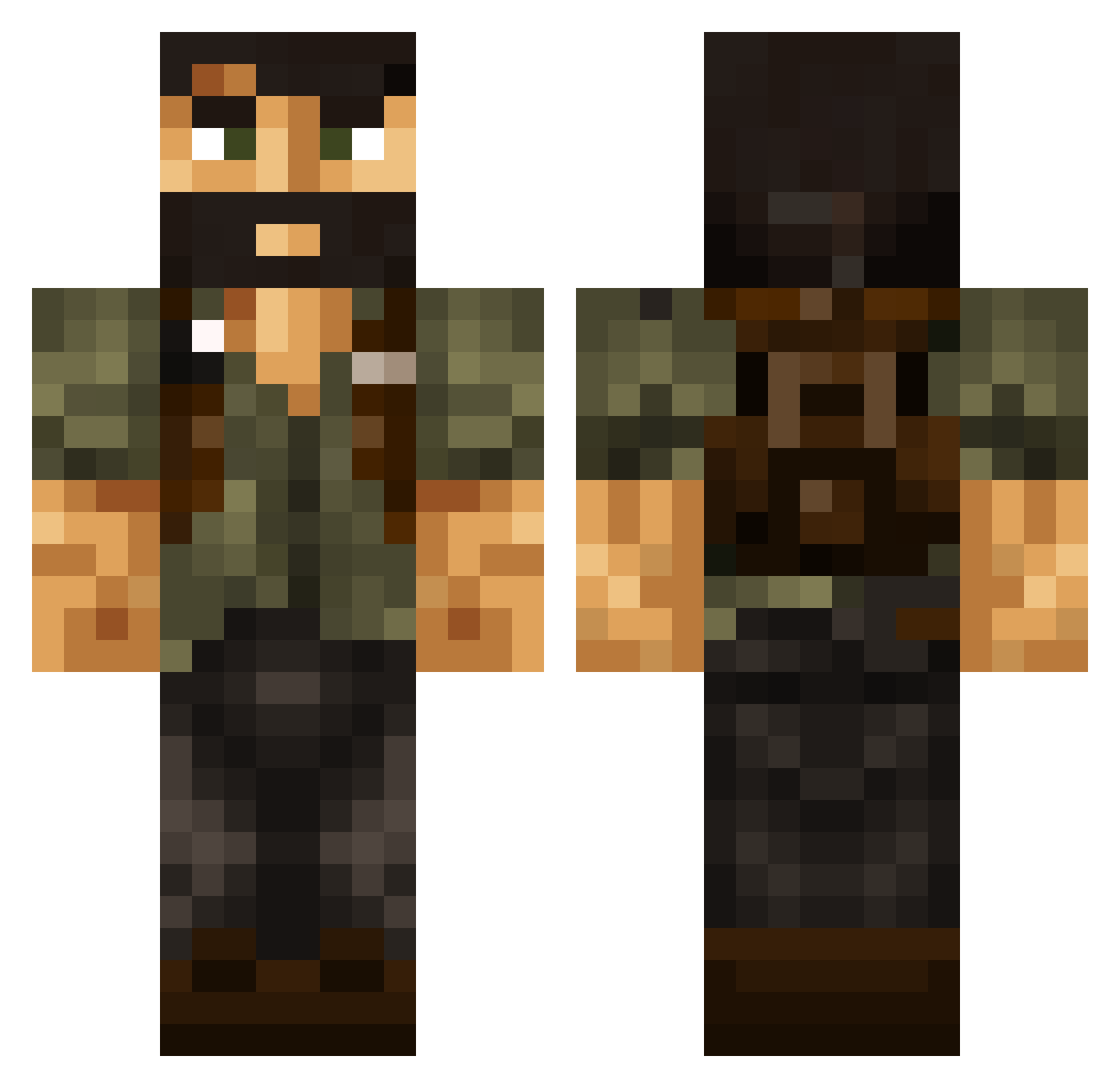 DrvkHen Minecraft skin, front and back view