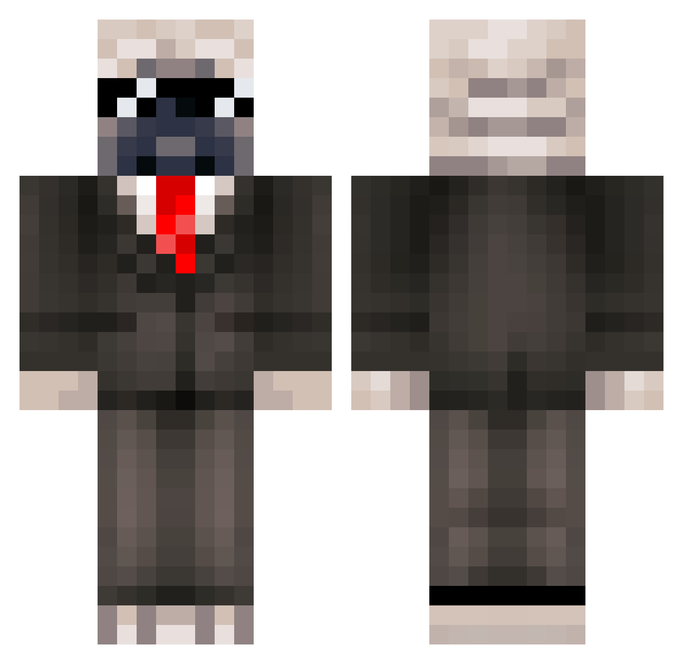 TheFirstSpanky Minecraft skin, front and back view