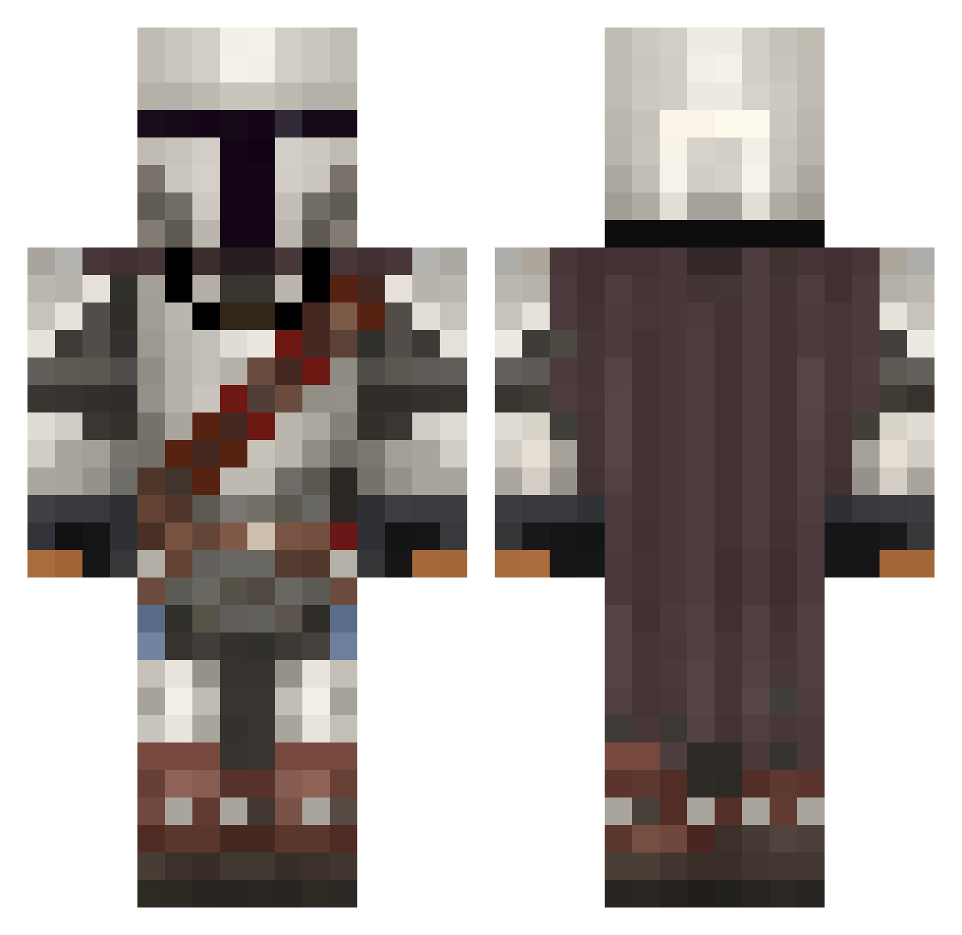 _VS_Rice Minecraft skin, front and back view
