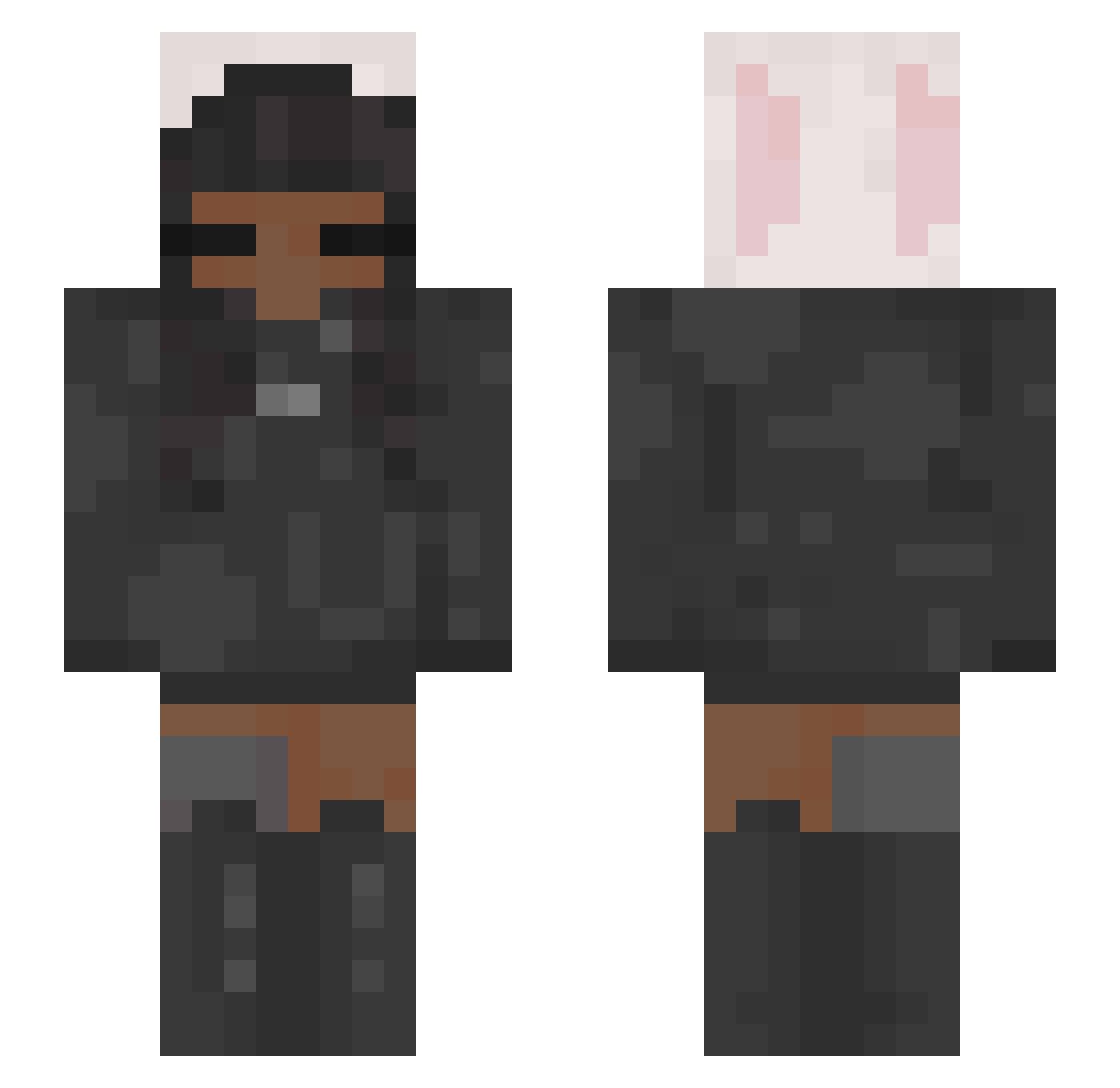 Bobbycarfini Minecraft skin, front and back view