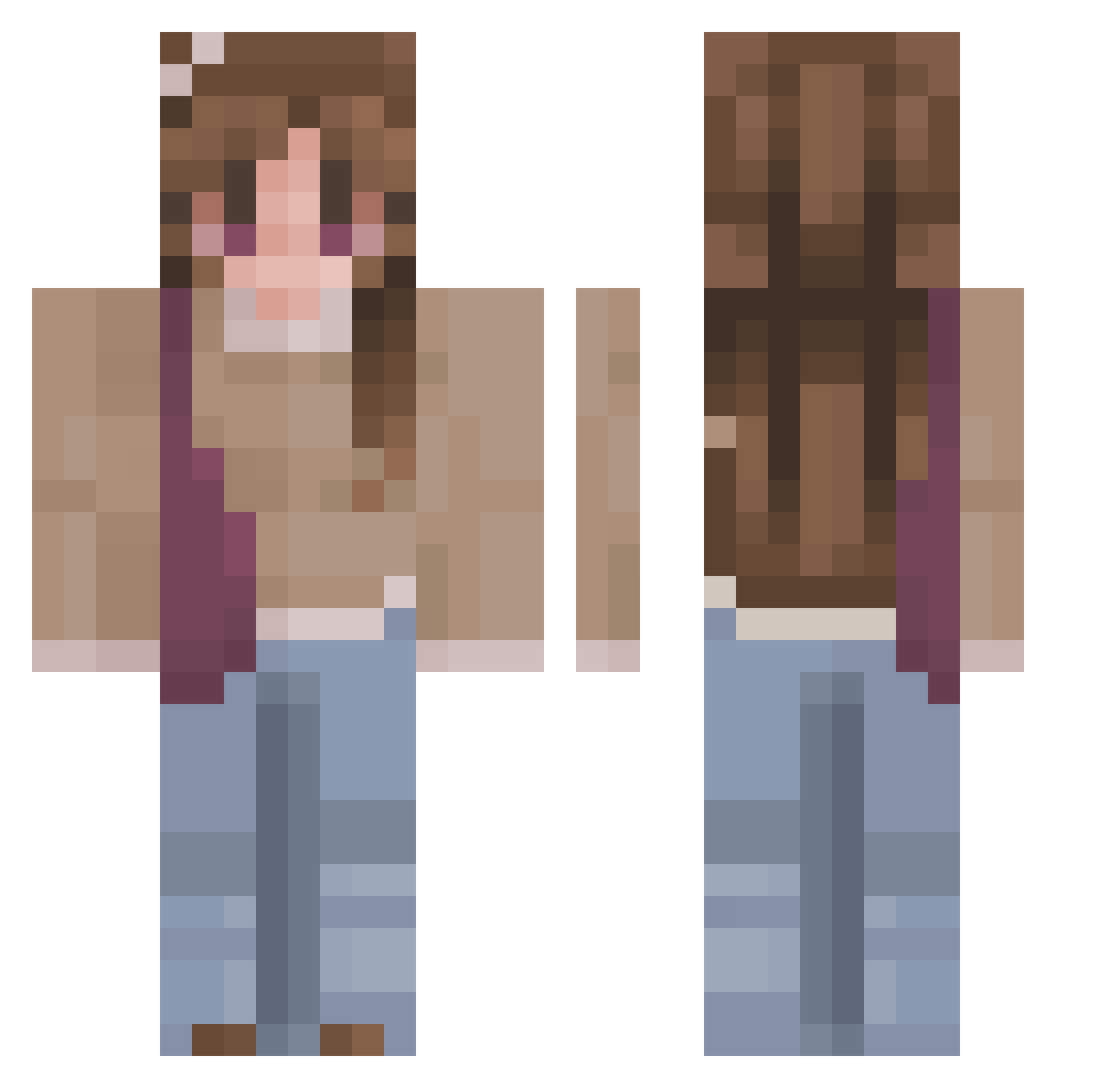 skyofheaven Minecraft skin, front and back view