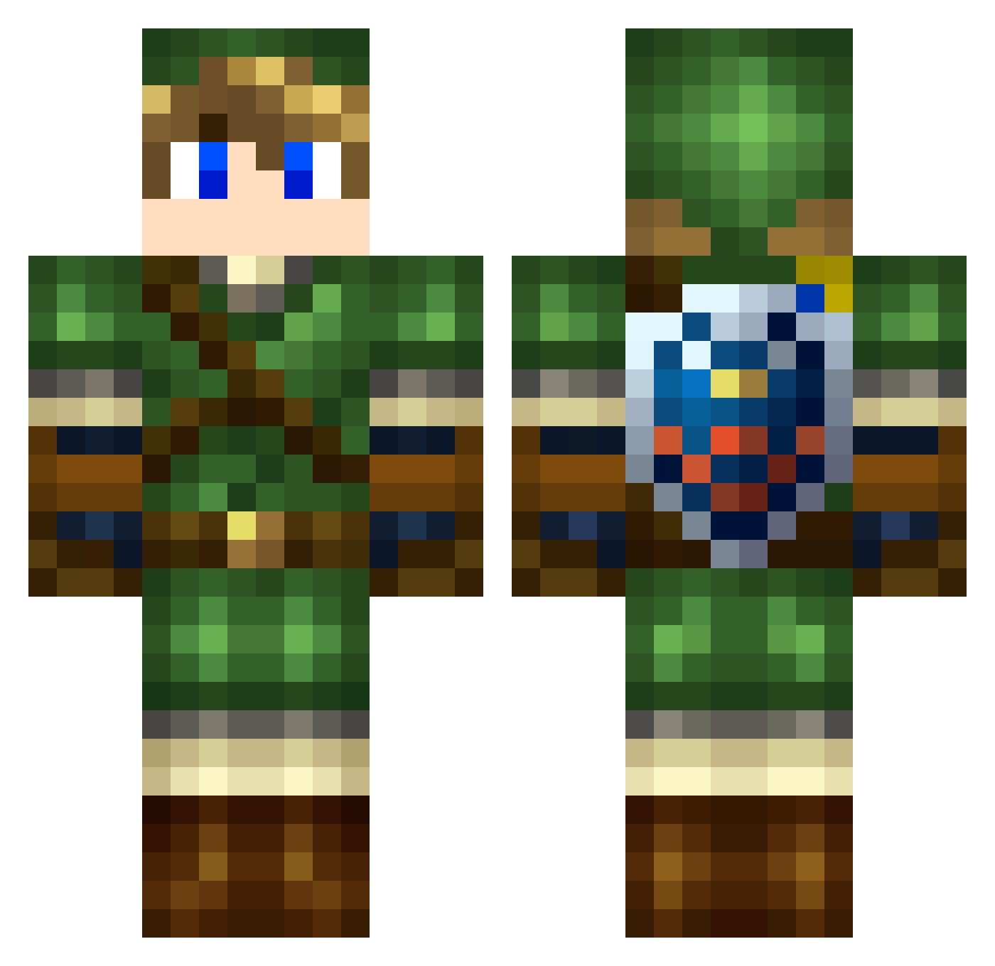 Psychonary Minecraft skin, front and back view