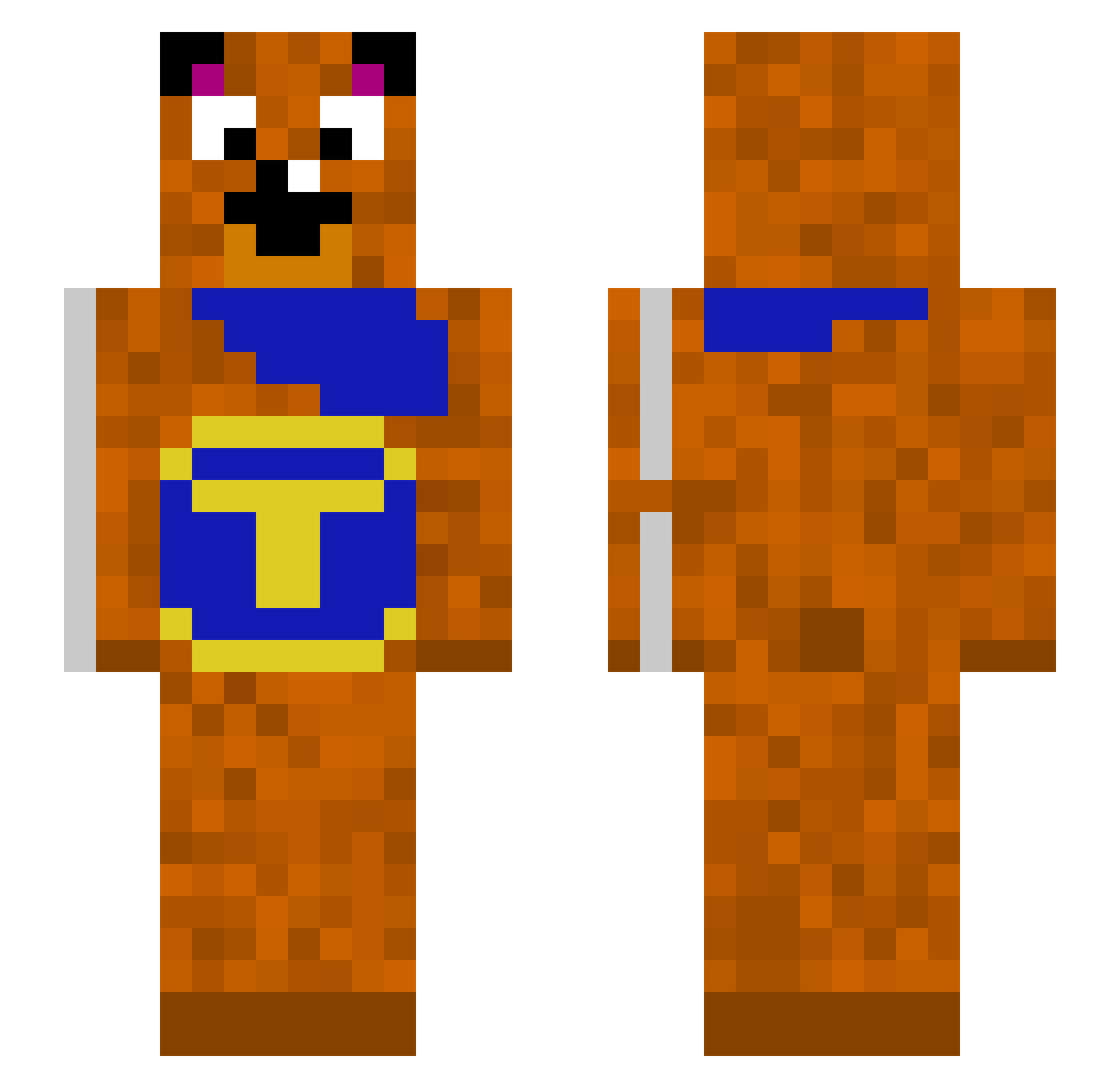 Vitonx033 Minecraft skin, front and back view