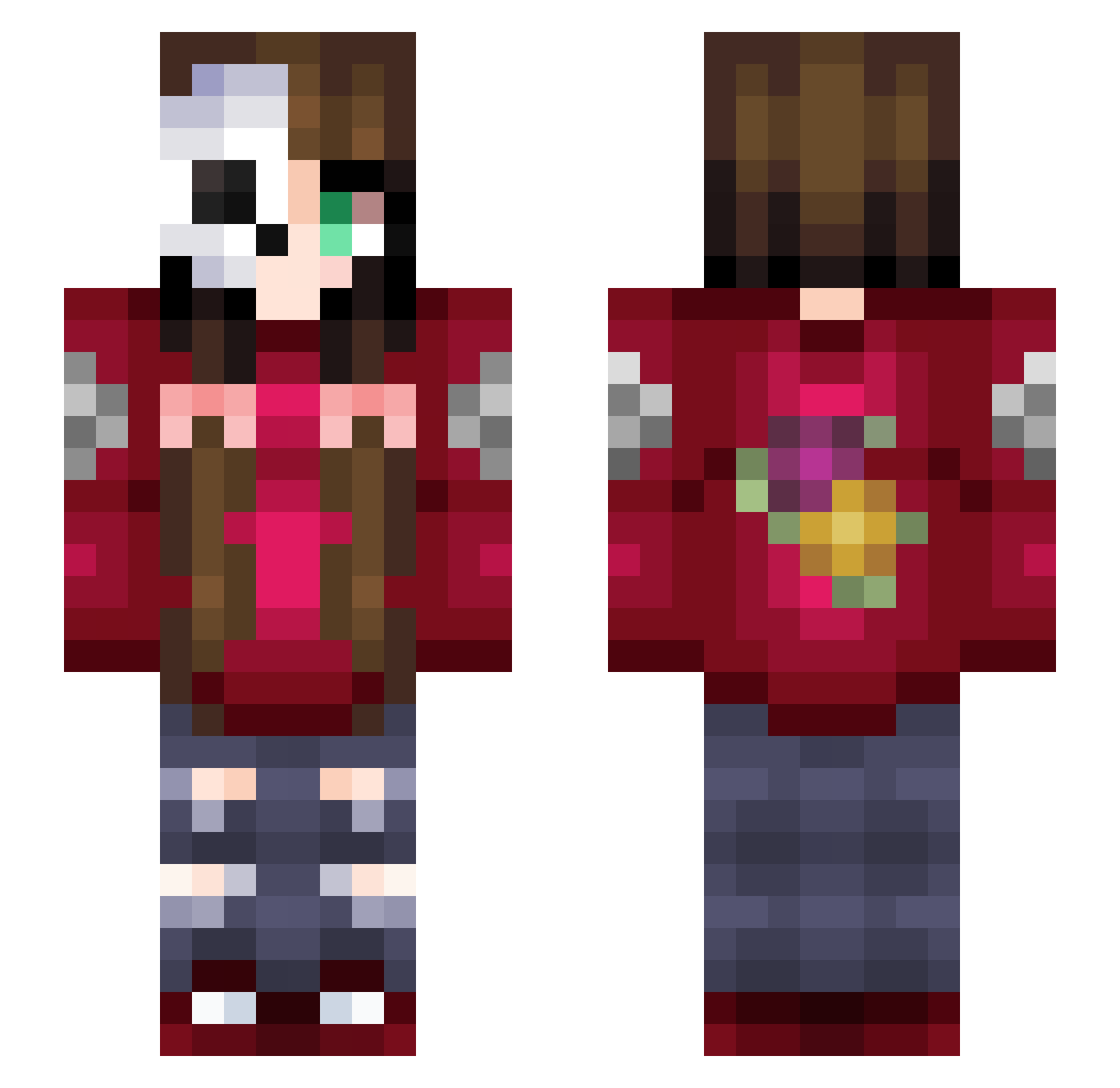 CuddlesTheCherub Minecraft skin, front and back view
