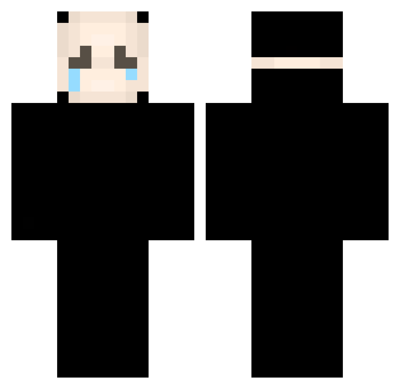 Subjugated Minecraft skin, front and back view