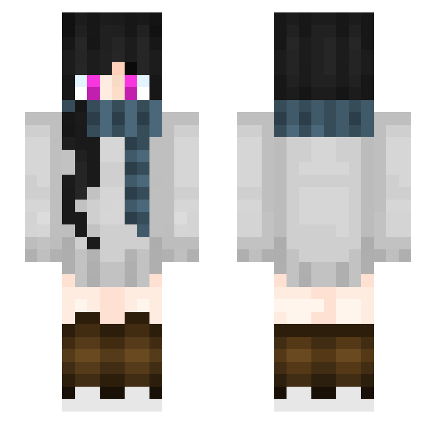 Vintergarden Minecraft skin, front and back view
