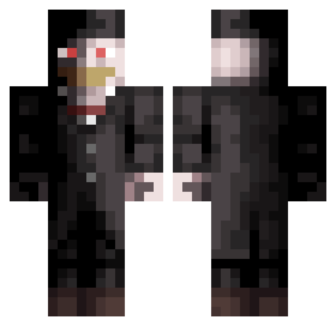 Hotspurre Minecraft skin, front and back view