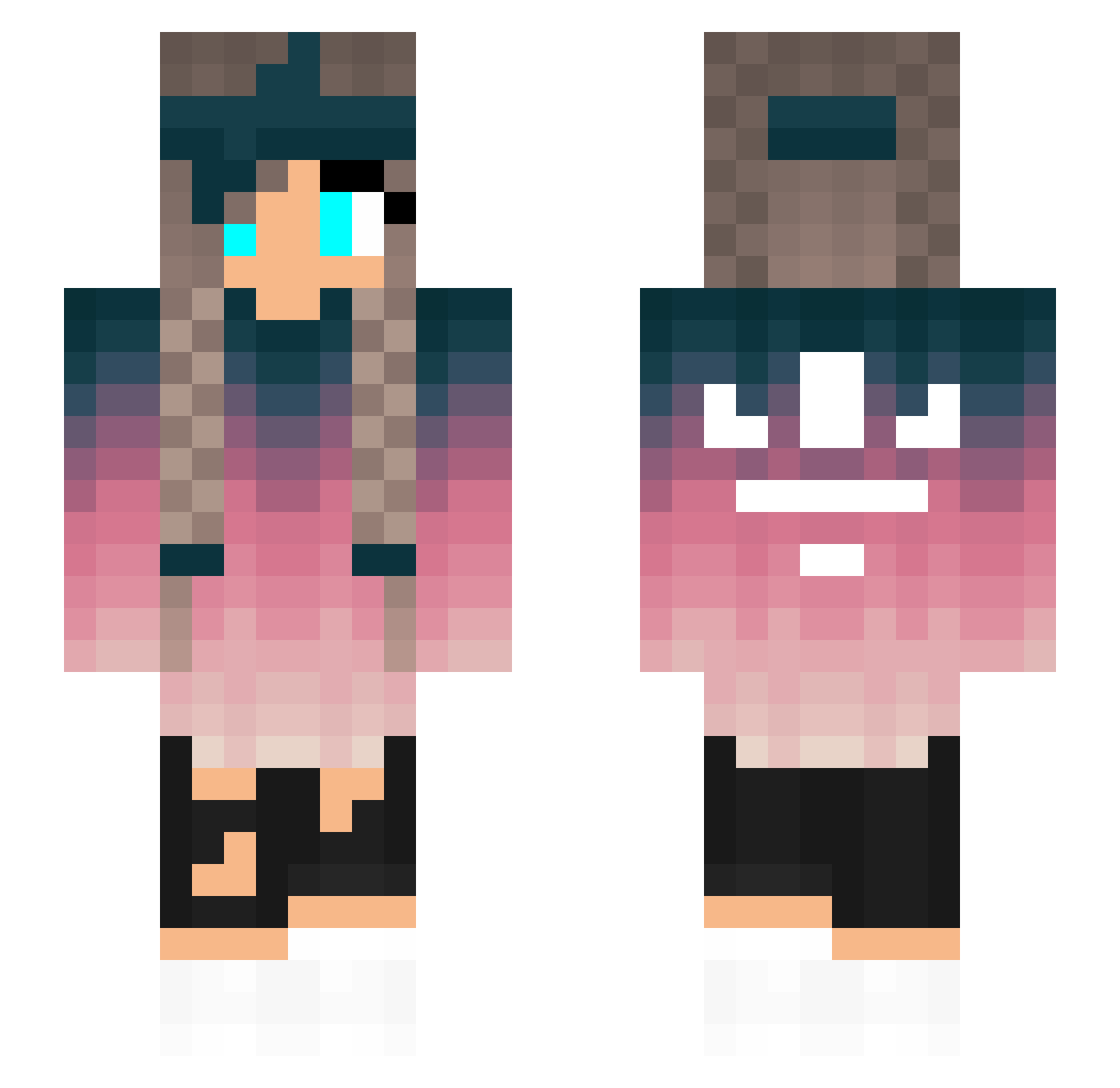 Katerinutea Minecraft skin, front and back view