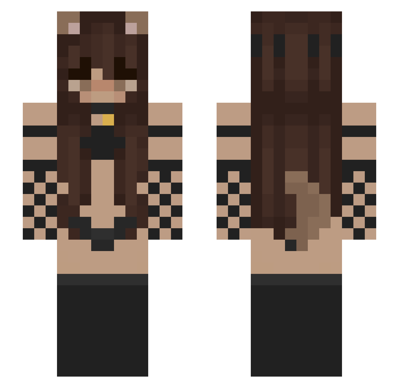 RoxyPupVT Minecraft skin, front and back view