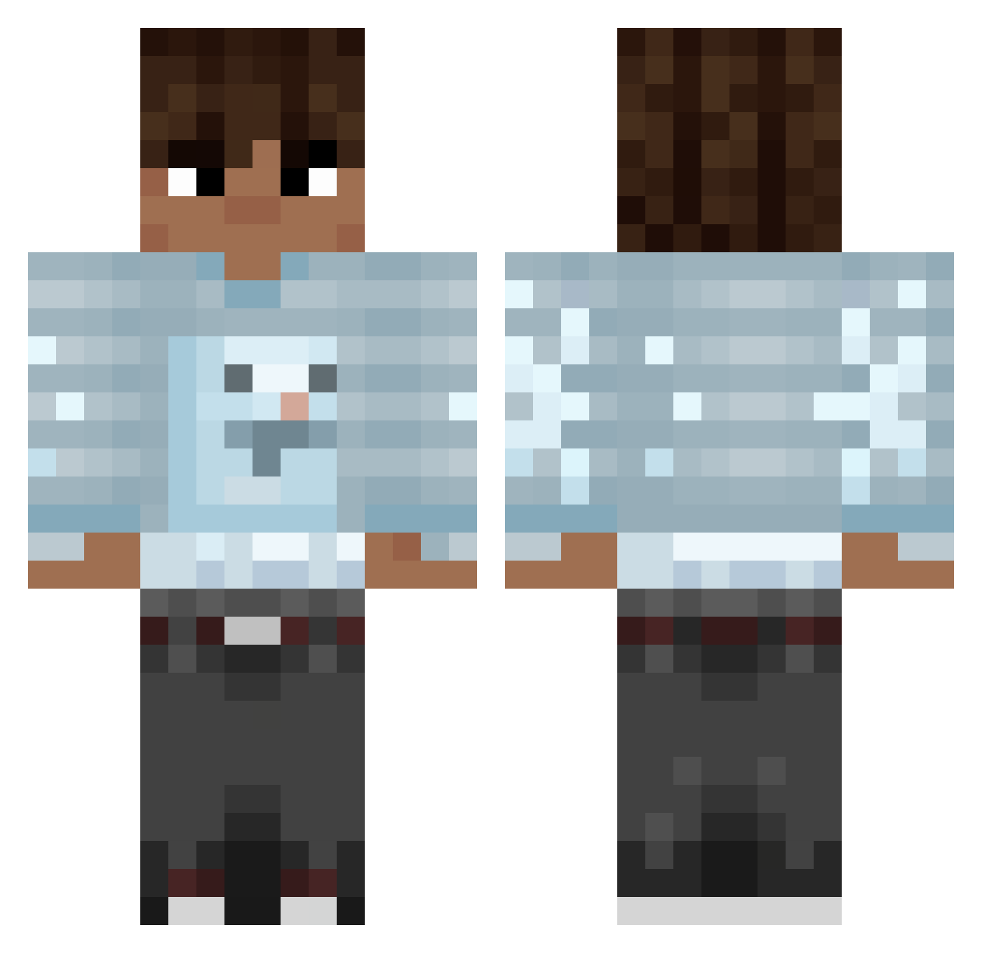 simplycold Minecraft skin, front and back view