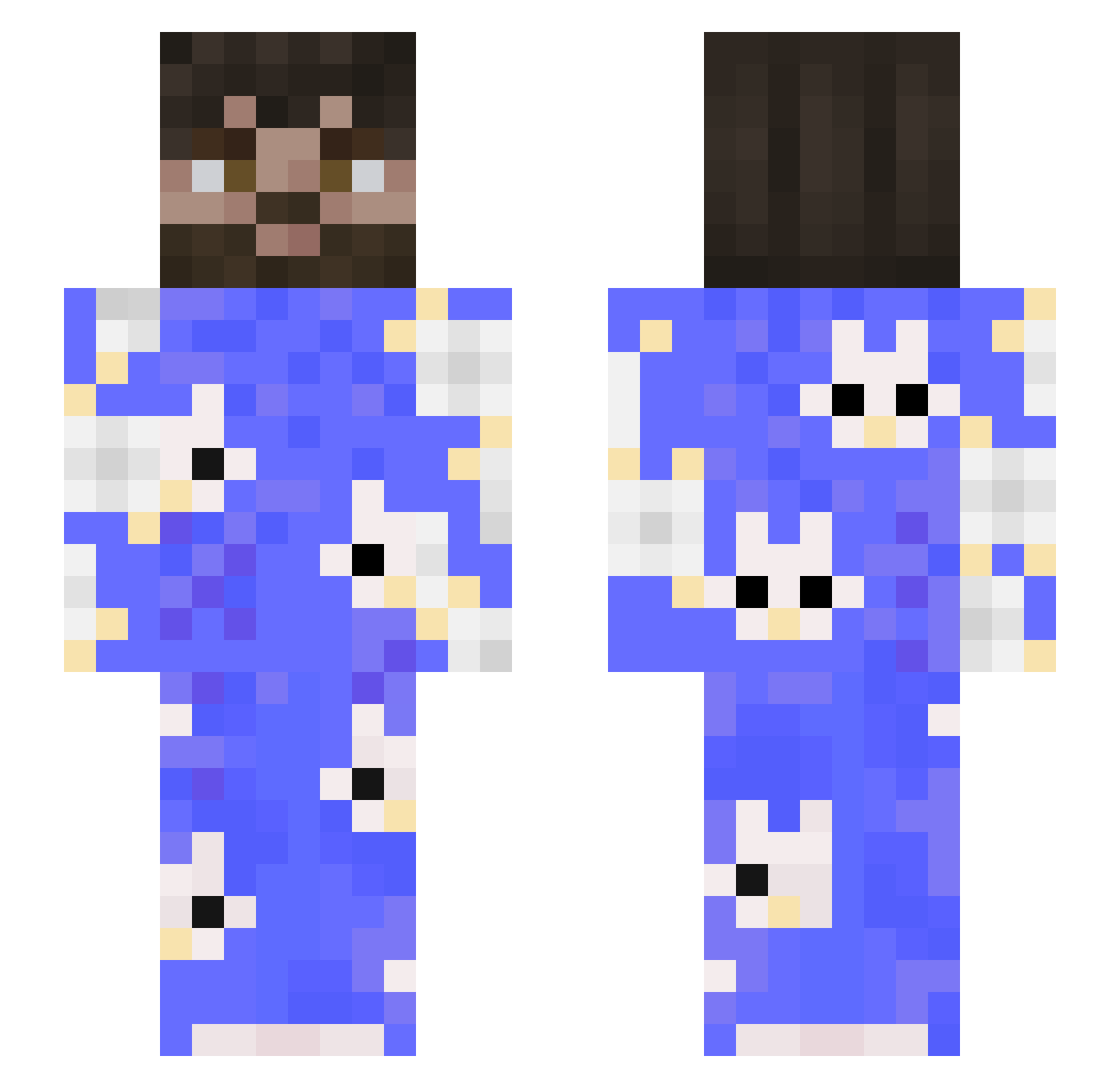 Rufzz Minecraft skin, front and back view
