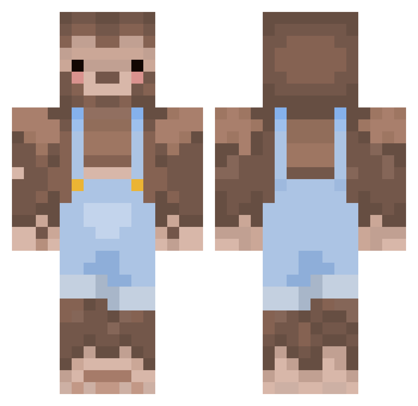 Megamonkey0 Minecraft skin, front and back view