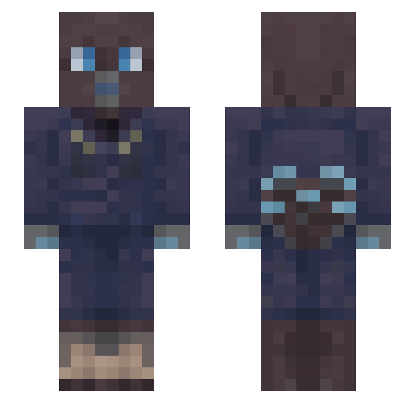 Lavenced Minecraft skin, front and back view