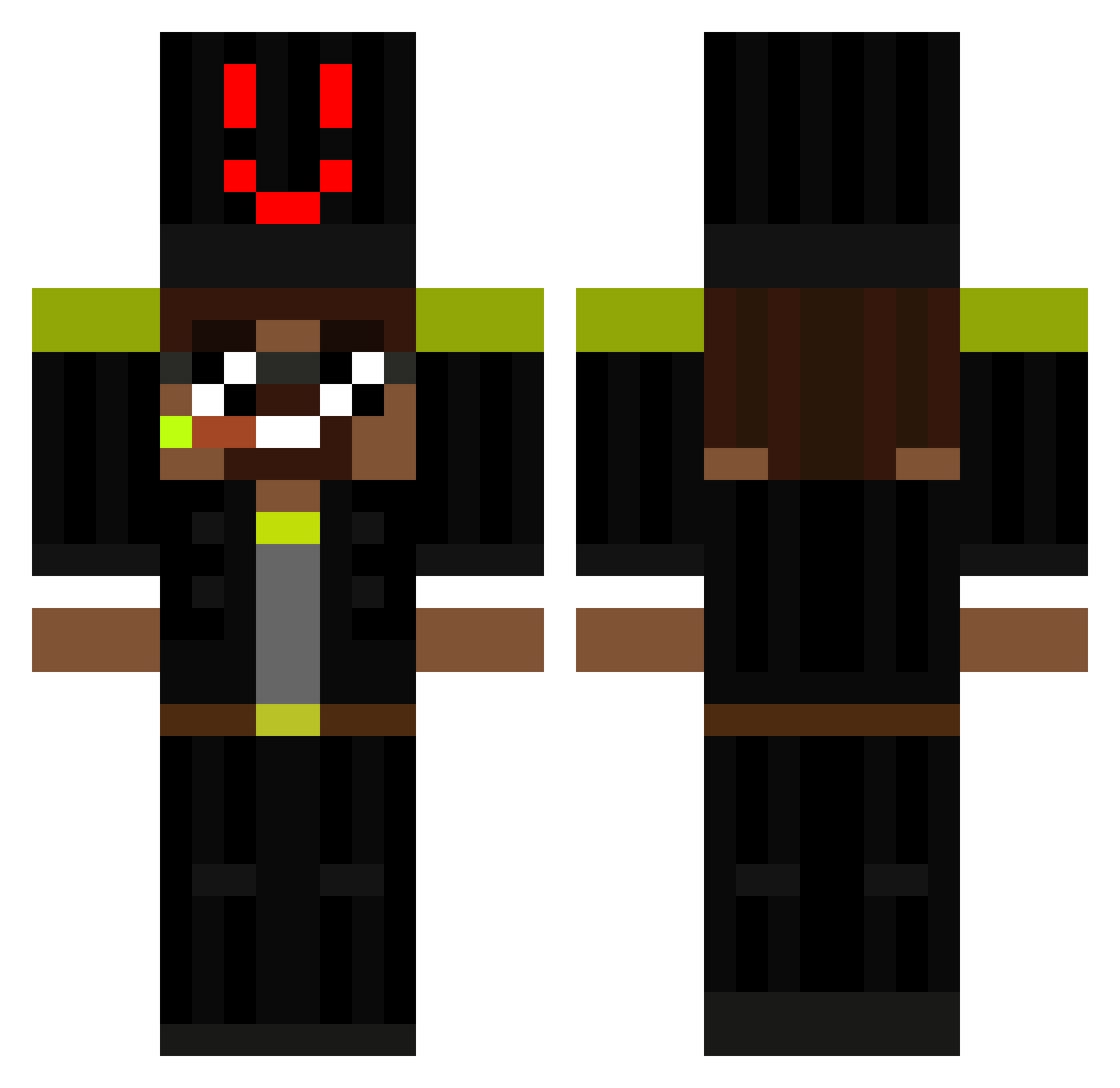 IPishnick Minecraft skin, front and back view