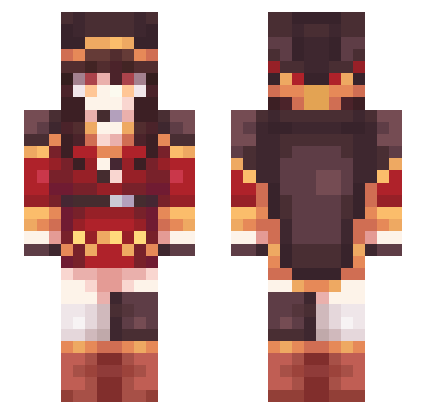 Lui5GL Minecraft skin, front and back view