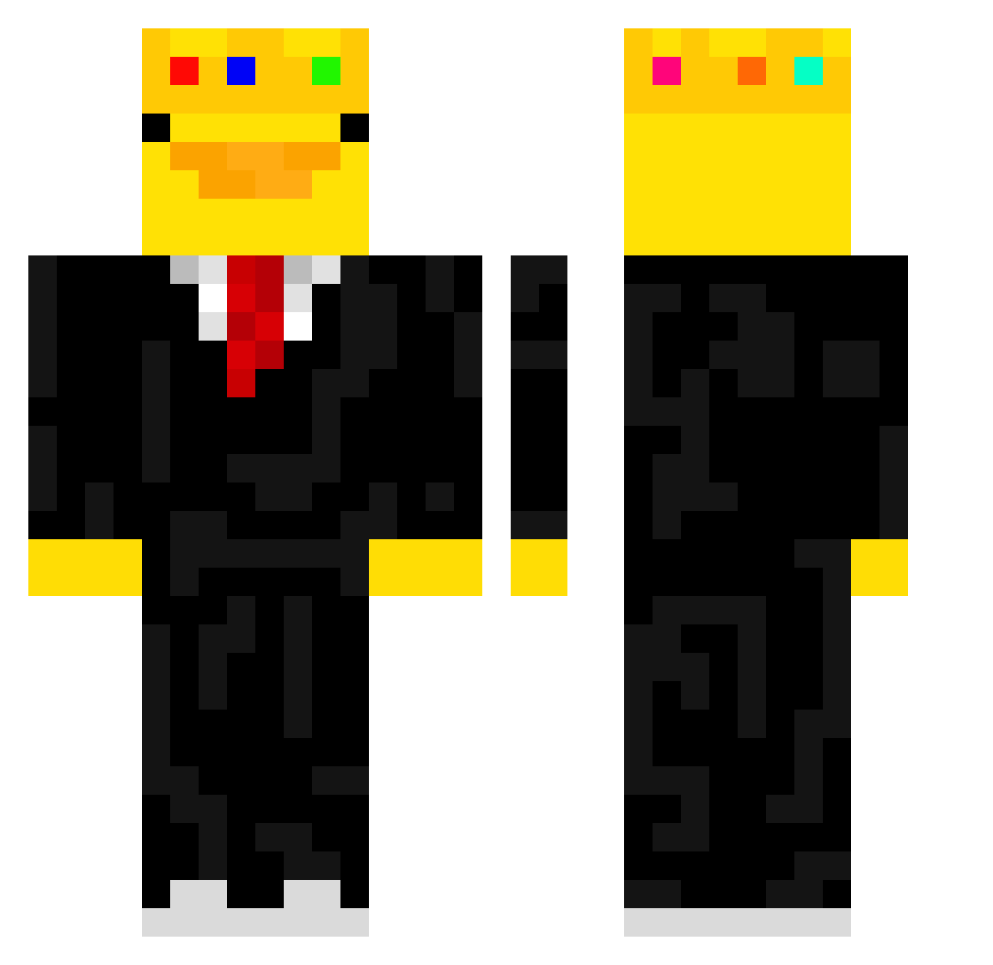 DrgonSlyr Minecraft skin, front and back view