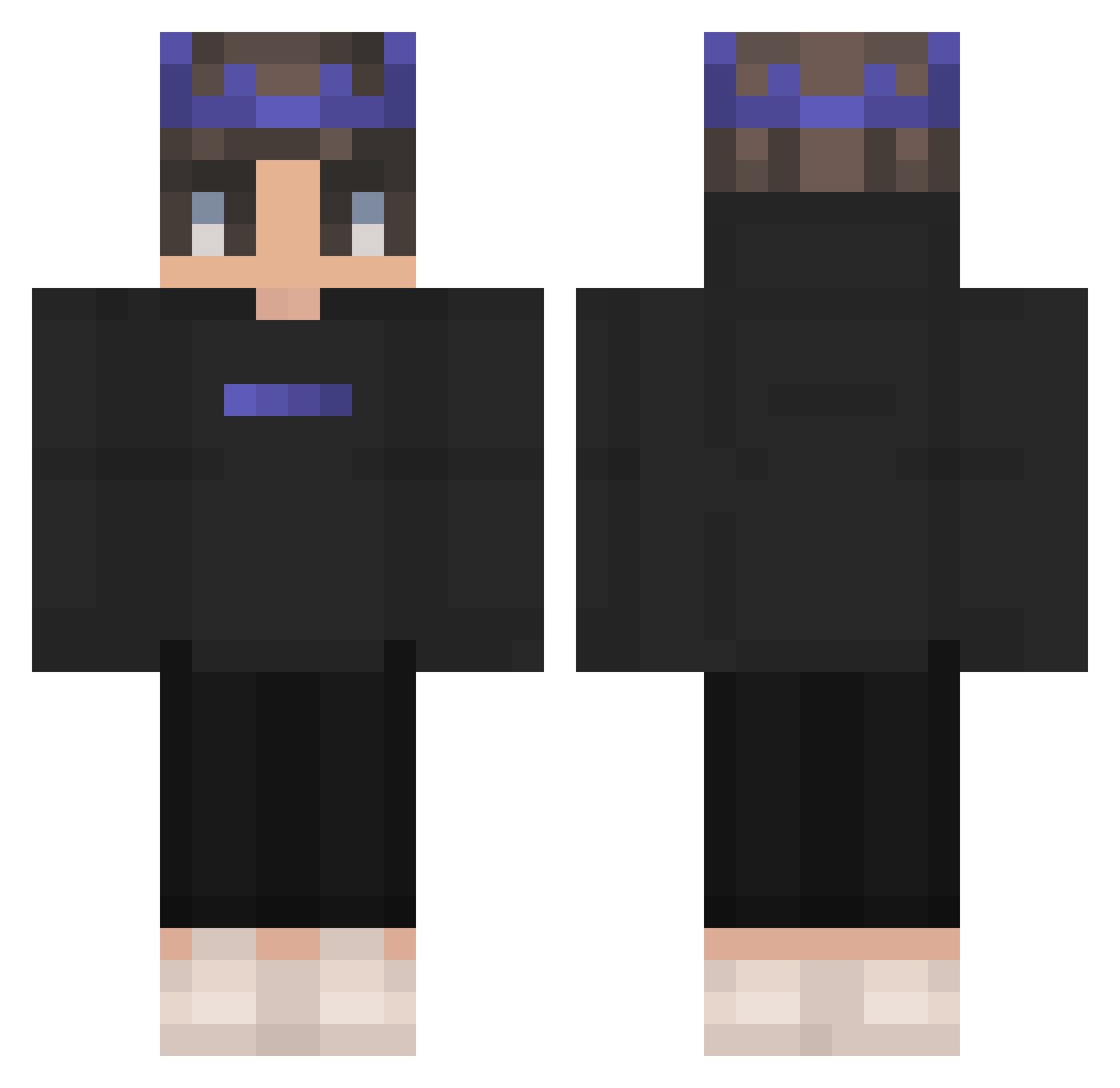 Reaper8284 Minecraft skin, front and back view