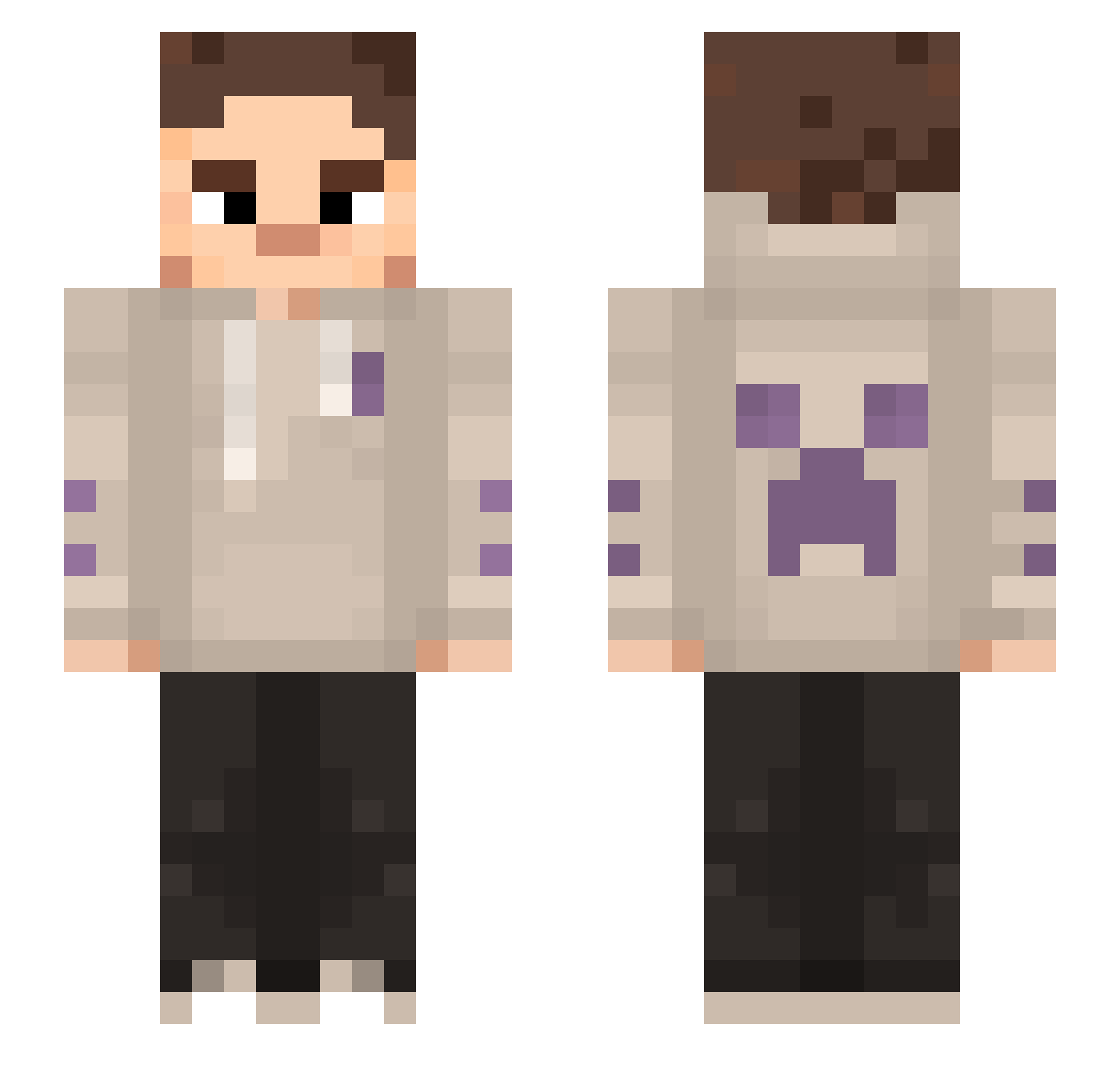 cxdee_666 Minecraft skin, front and back view