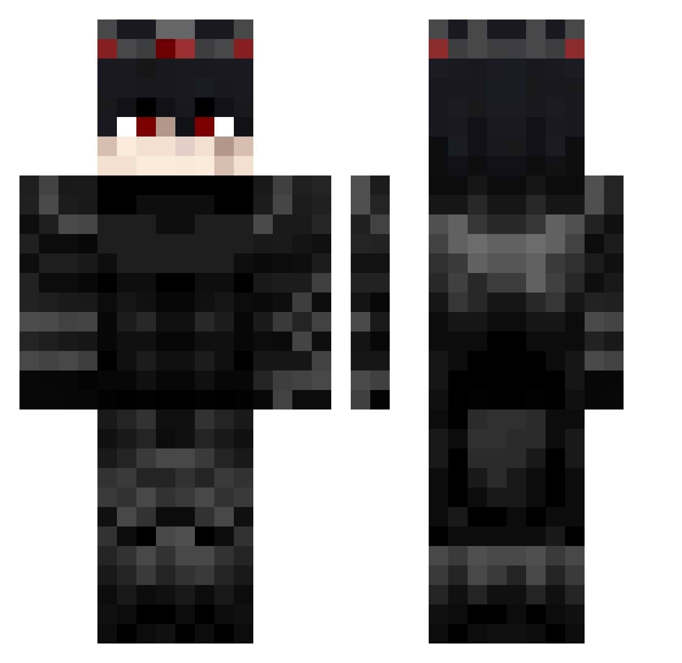 Yun0st4 Minecraft skin, front and back view