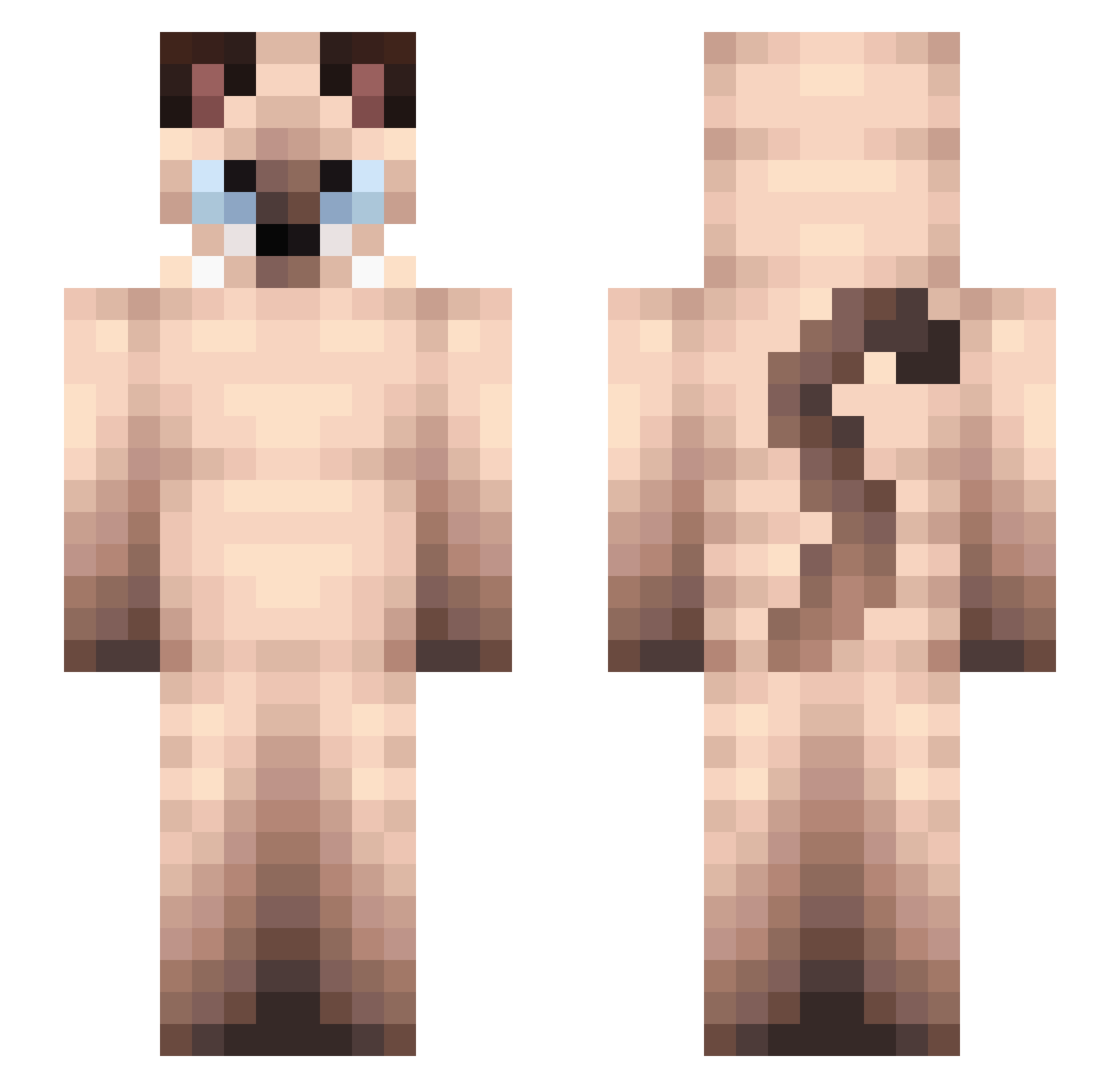 CreeperTWIN1 Minecraft skin, front and back view