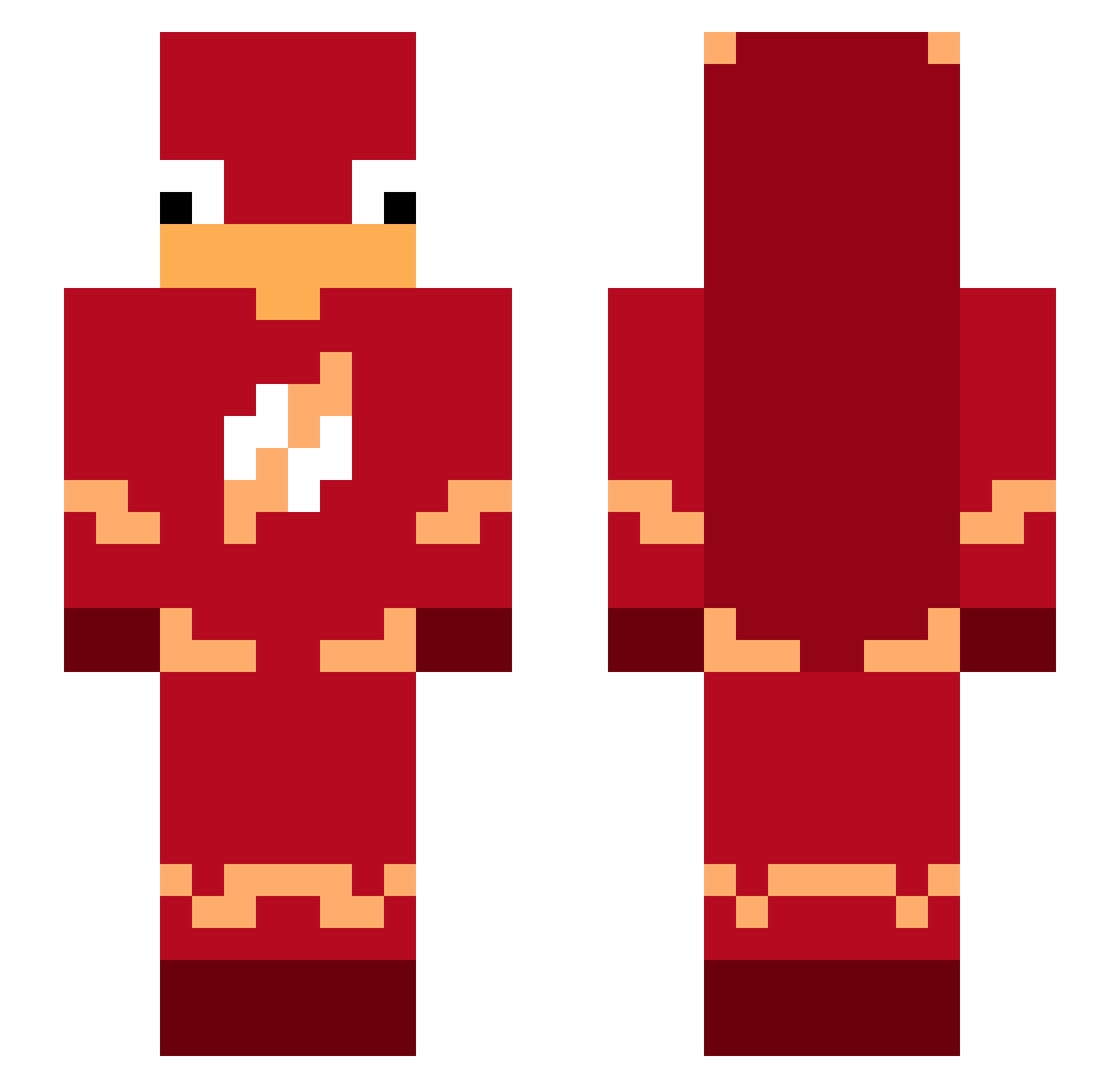 p6et Minecraft skin, front and back view