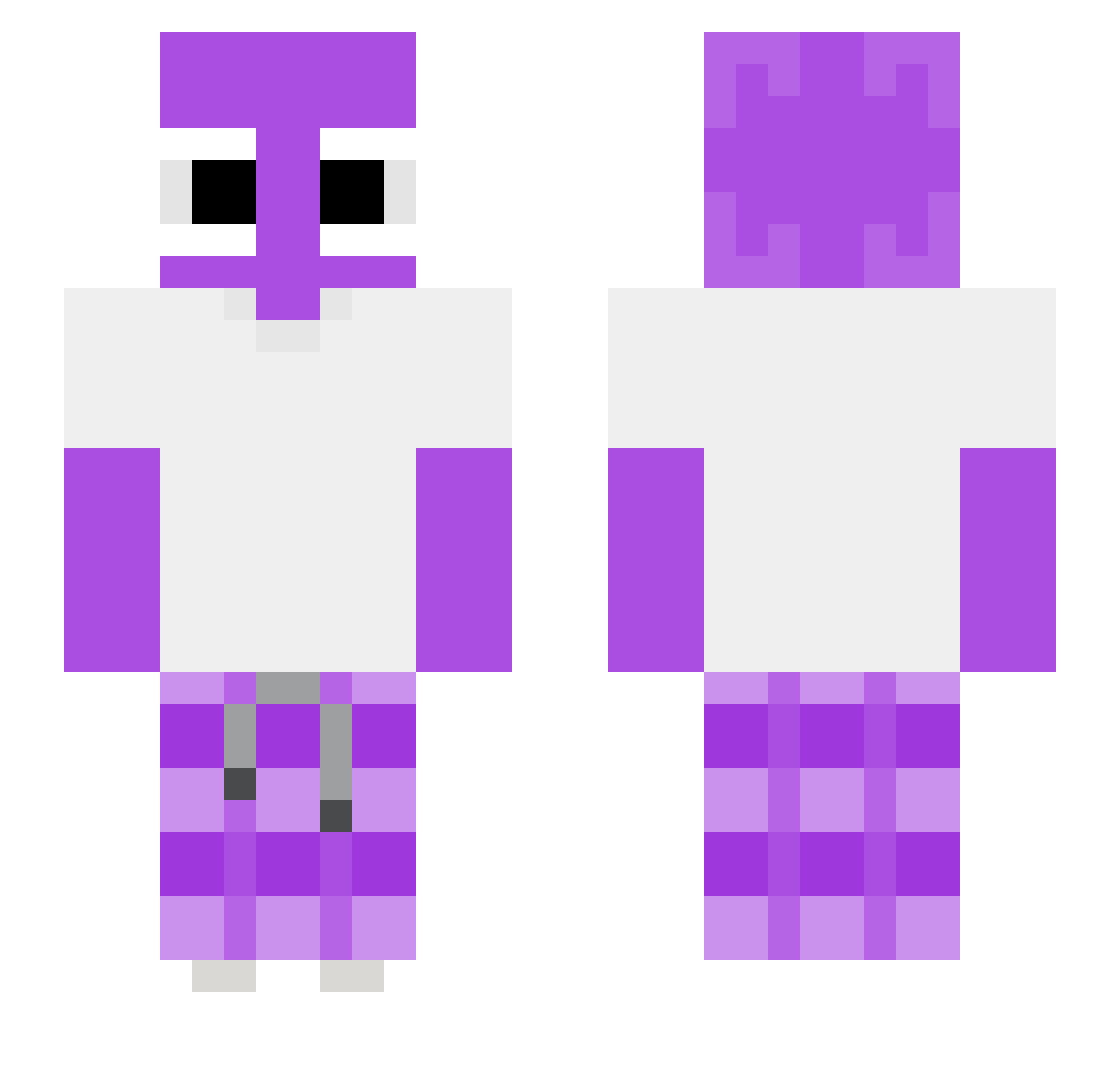 Utmumm Minecraft skin, front and back view