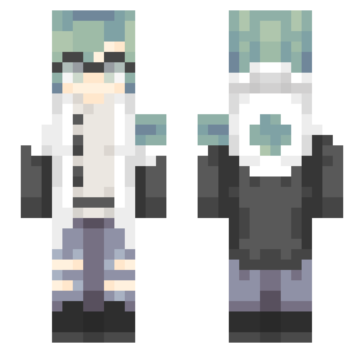 niobiYuki Minecraft skin, front and back view