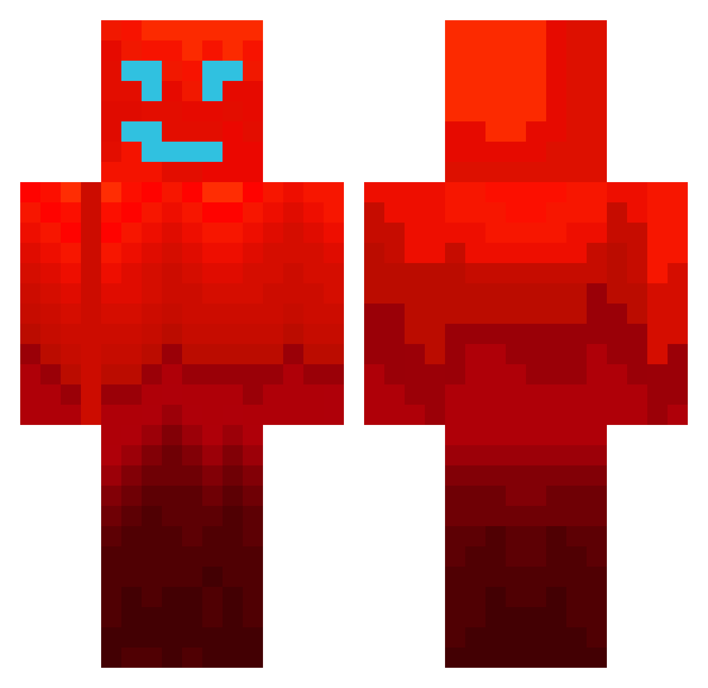 SpaceCaake Minecraft skin, front and back view