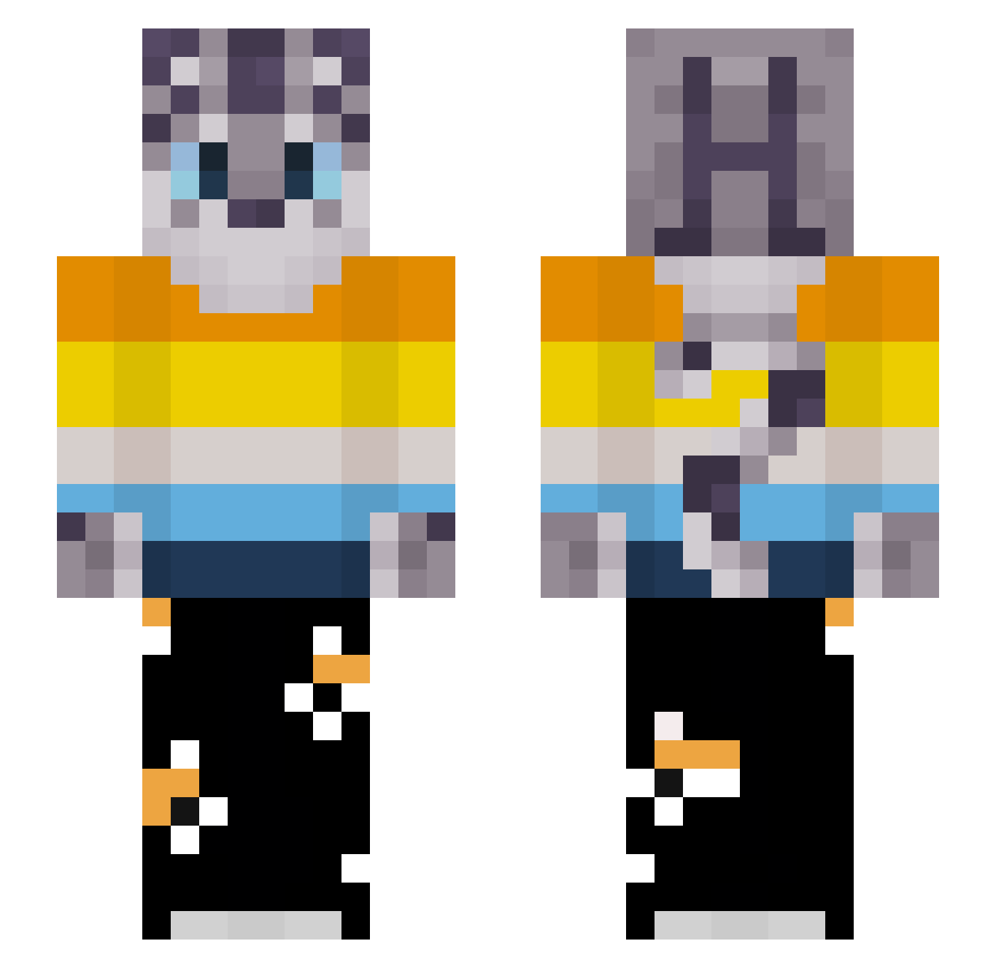 KagzyMC Minecraft skin, front and back view
