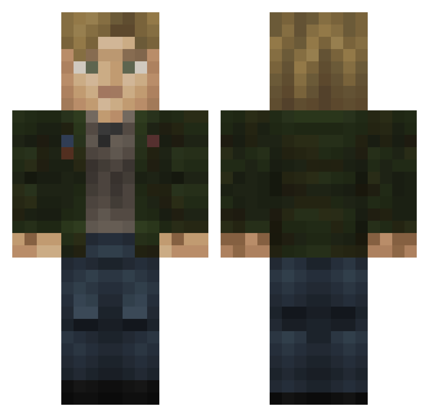 DeusGamerXD Minecraft skin, front and back view