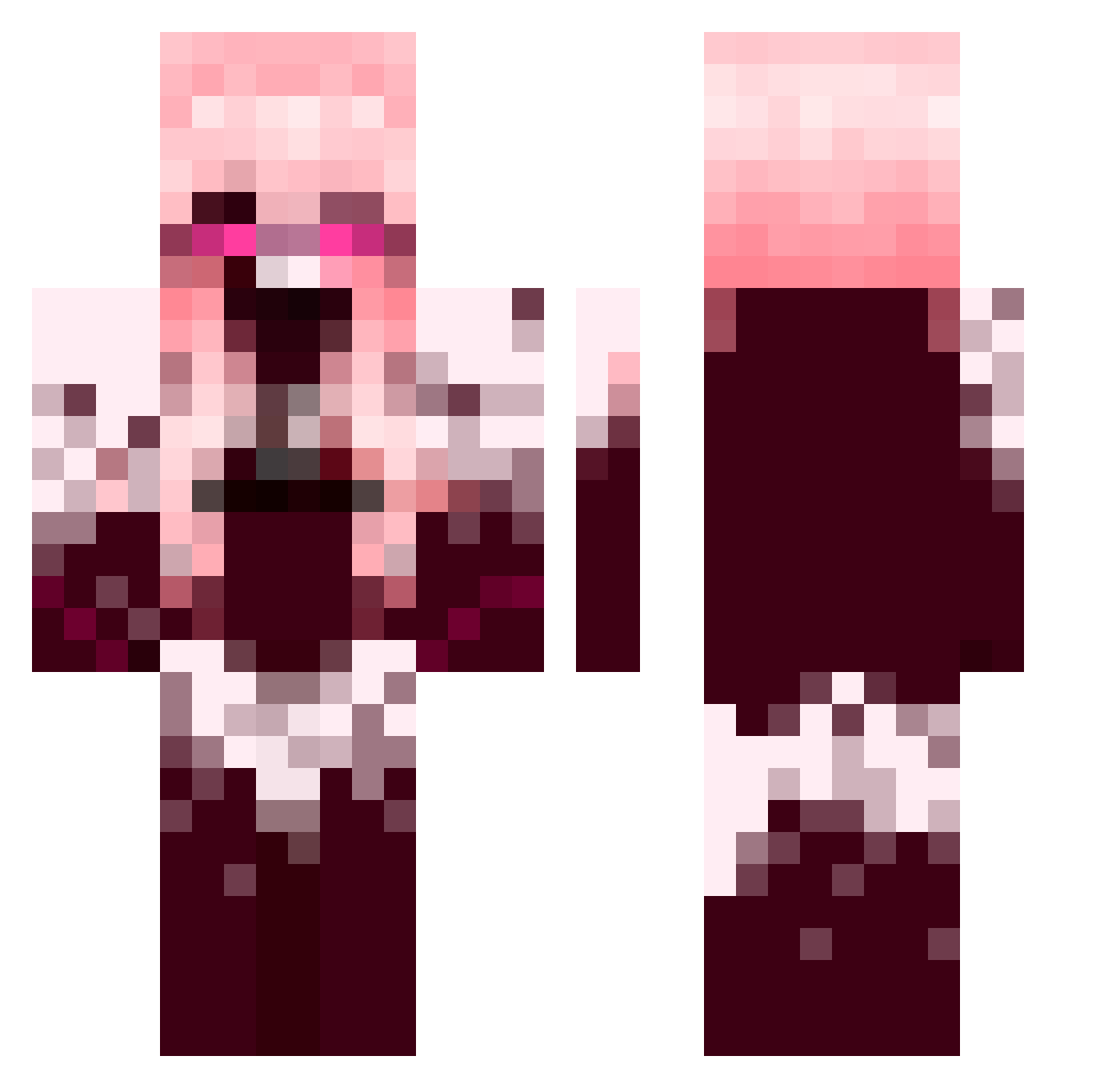 RedNoxi Minecraft skin, front and back view