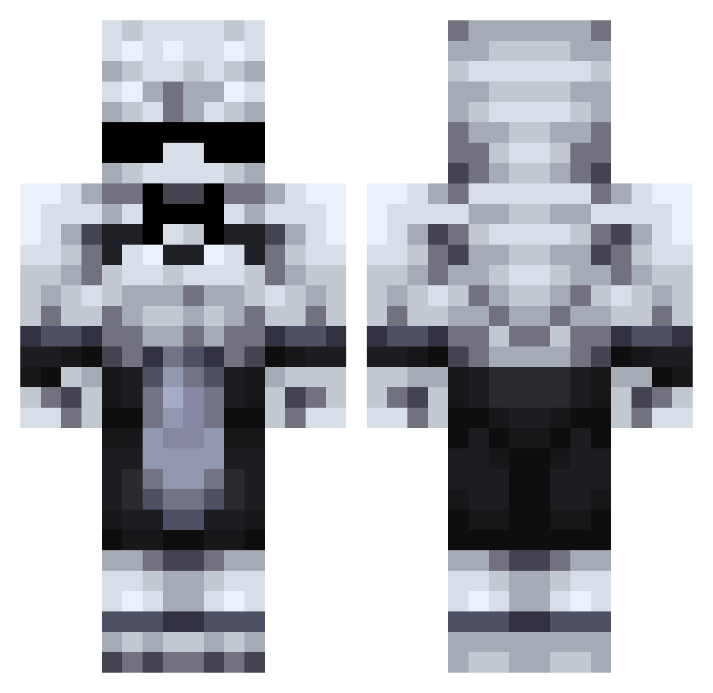 yMiau Minecraft skin, front and back view