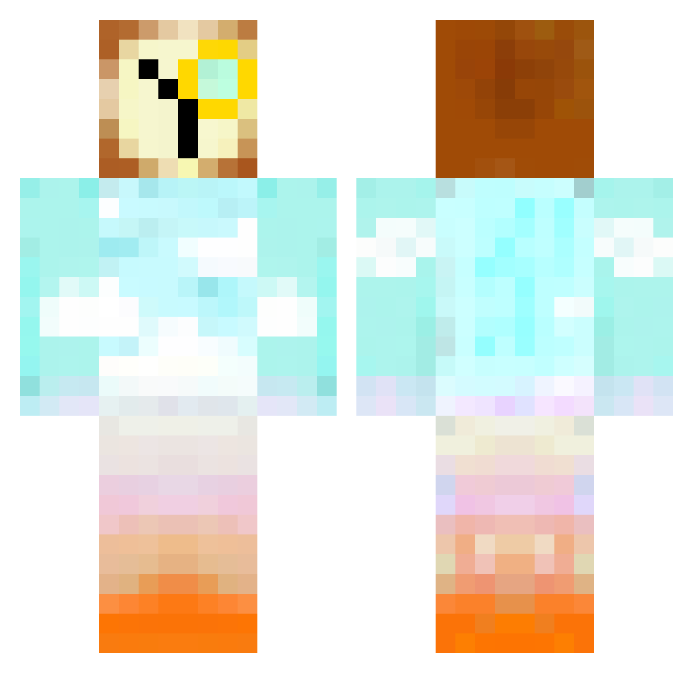 Potentiate Minecraft skin, front and back view