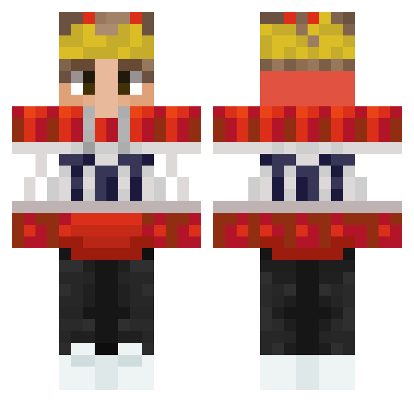 Trinitly Minecraft skin, front and back view